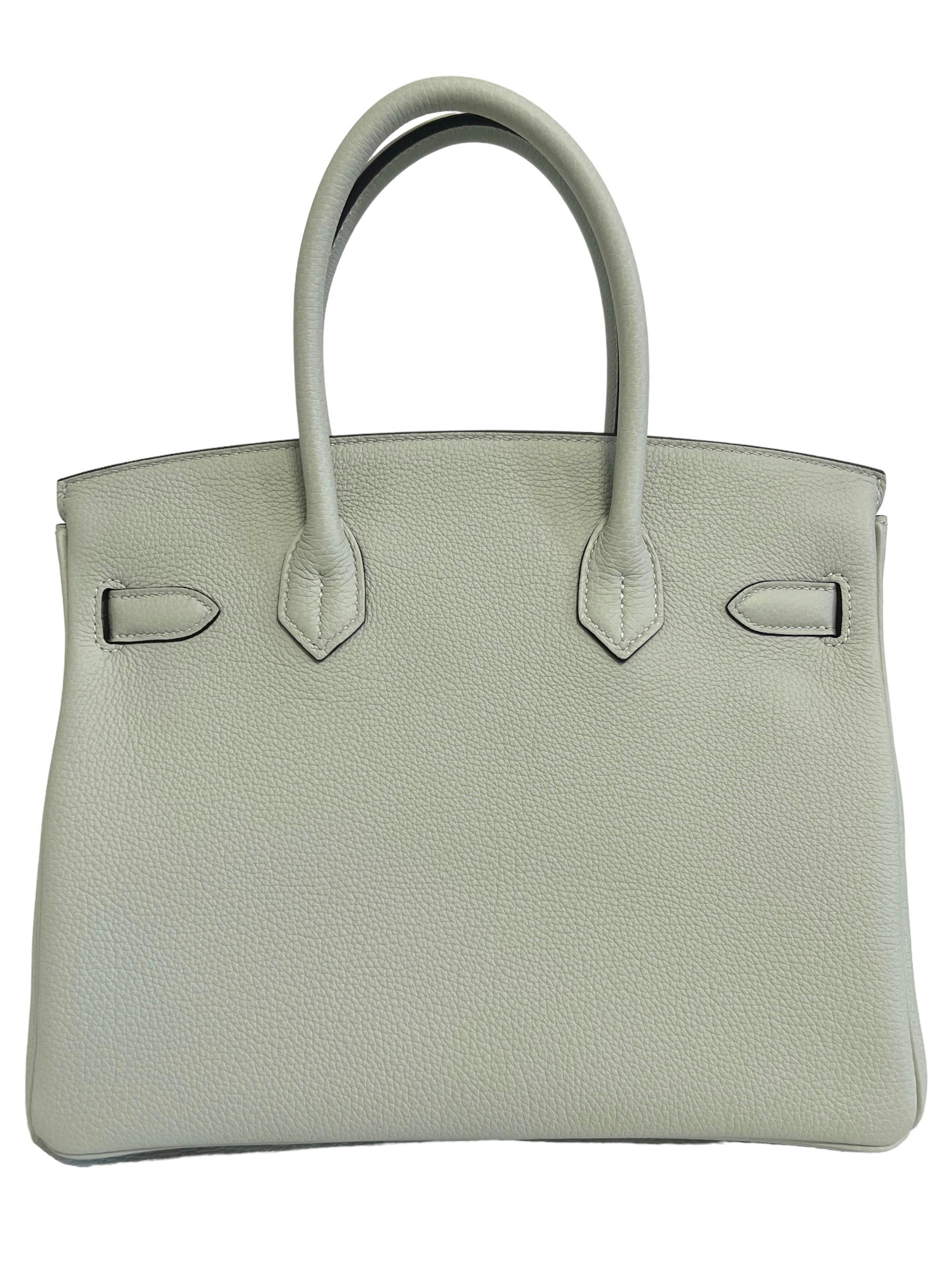  Hermès - Sac Birkin 30 gris Neve cuir Togo finitions métalliques dorées, état neuf 2023 Unisexe 