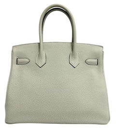 Hermes Birkin 30 Gris Neve Togo Leather Gold Hardware Handbag Top Handle Bag
