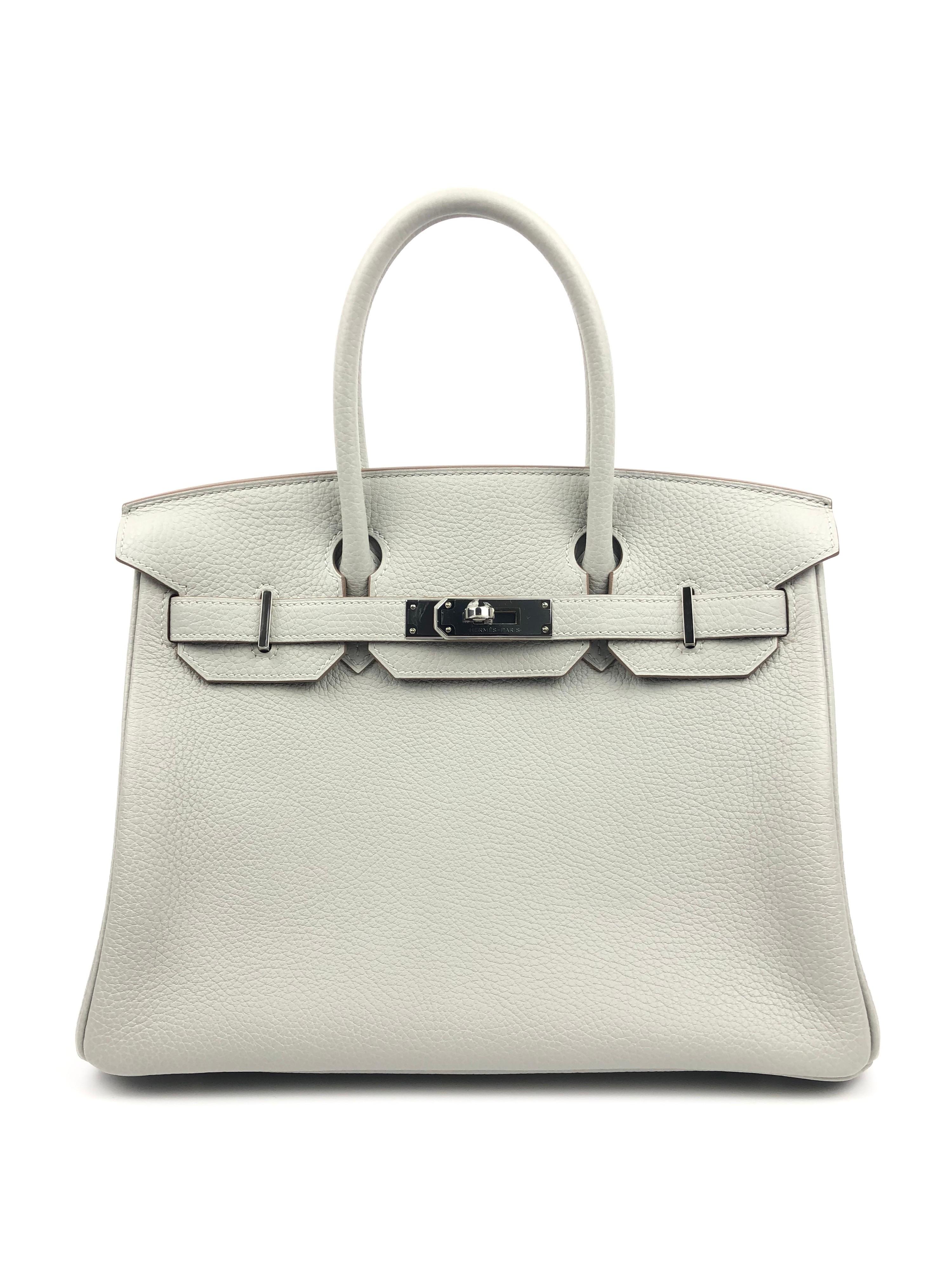 Herm s Birkin 30 Gris Perle Pearl Gray Palladium Hardware 2018 at
