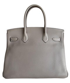 Hermes Birkin 30 Gris Tourterelle Gray Togo Leather Rare Top Handle Bag