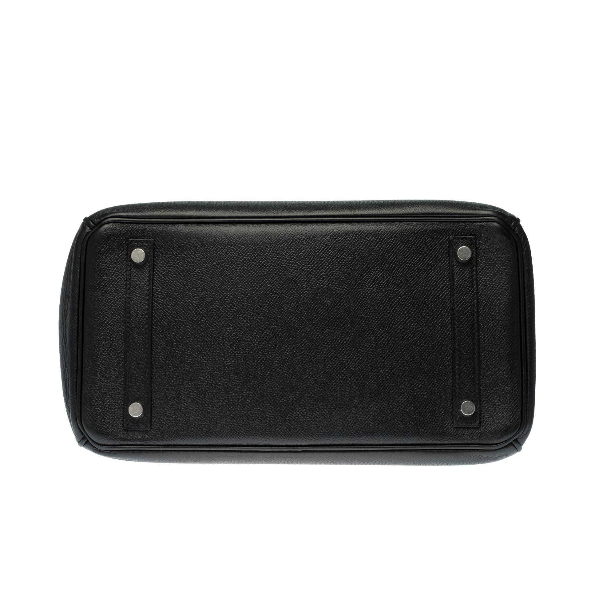 Hermès Birkin 30 handbag in black epsom leather and silver Palladium hardware 2