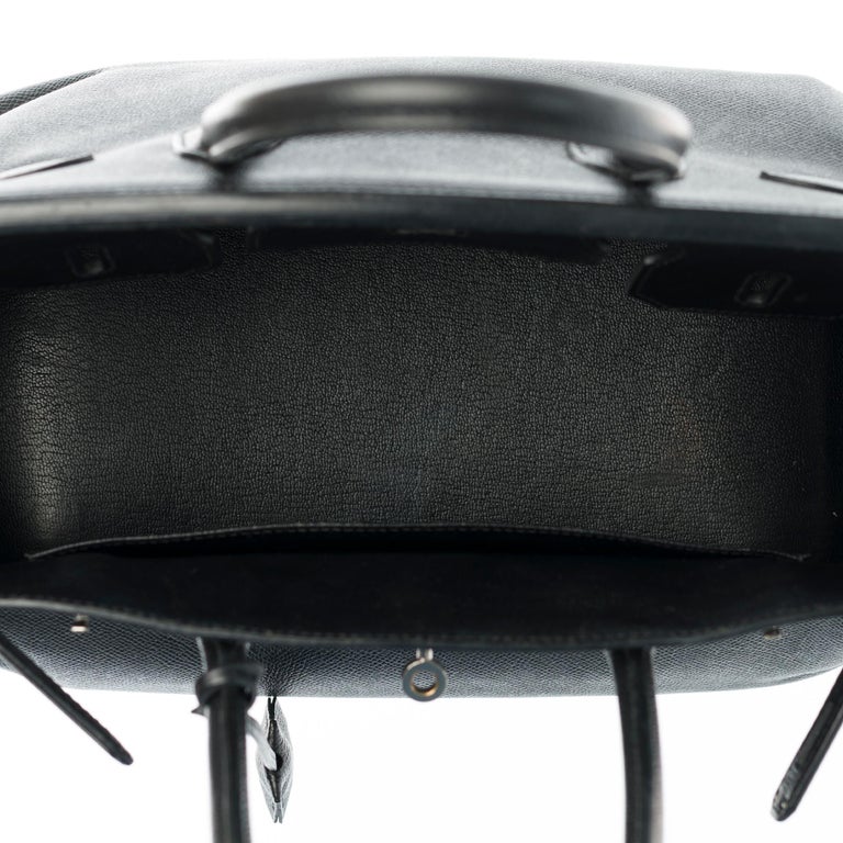 Hermès Birkin 30 handbag in black epsom leather and silver Palladium hardware 3