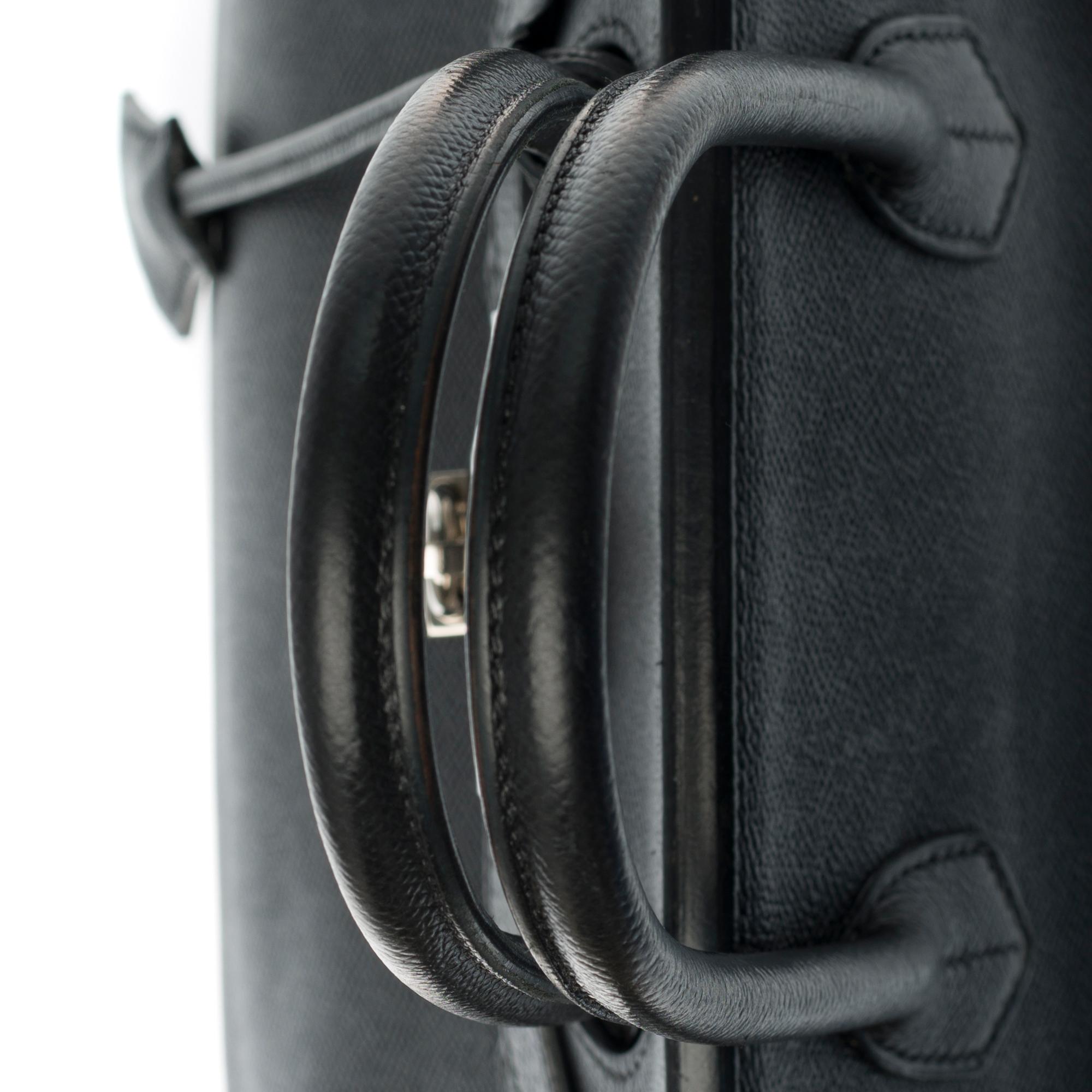 Hermès Birkin 30 handbag in black epsom leather and silver Palladium hardware 1