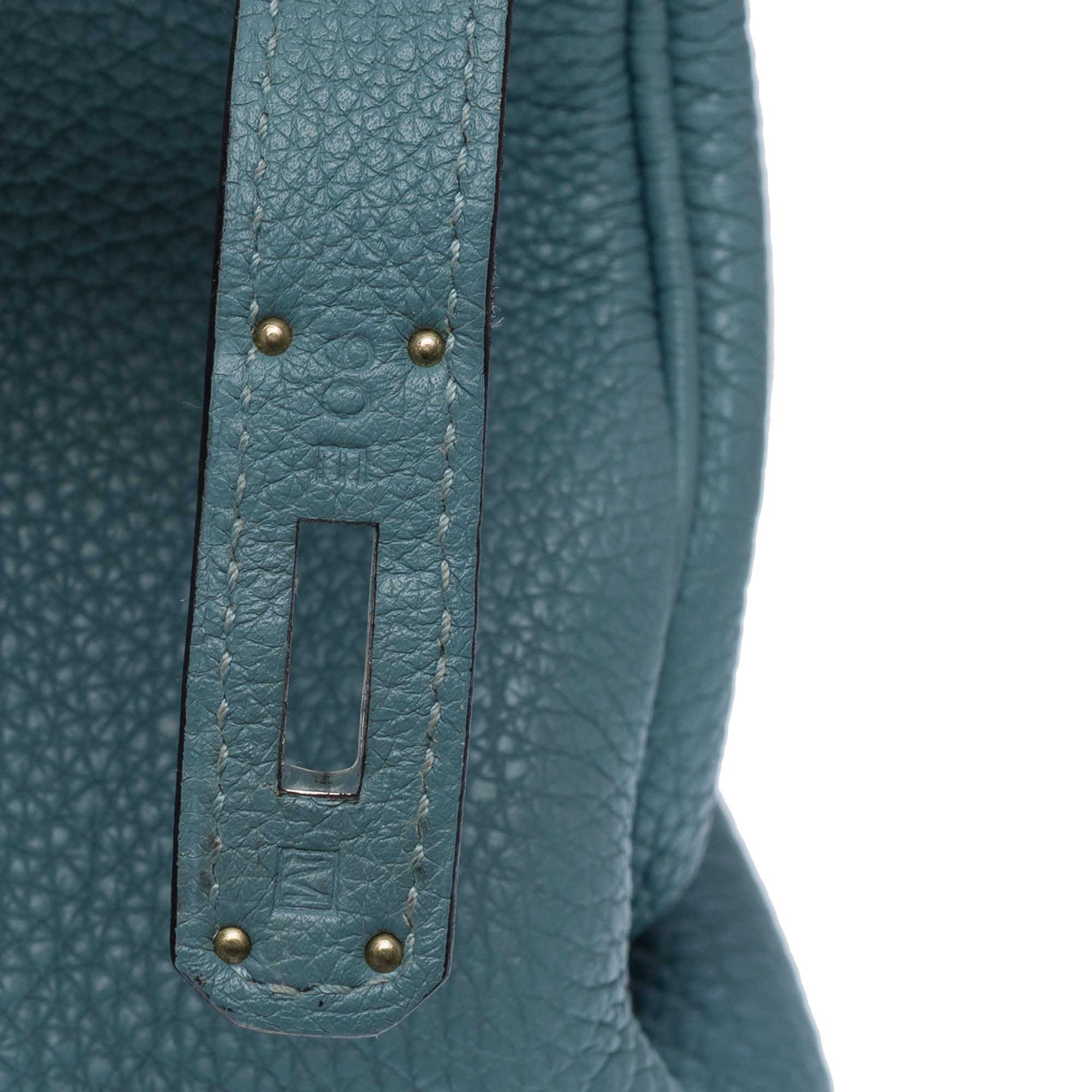 Hermes Birkin 30 handbag in Bleu Ciel Togo calfskin leather, PHW For Sale 3