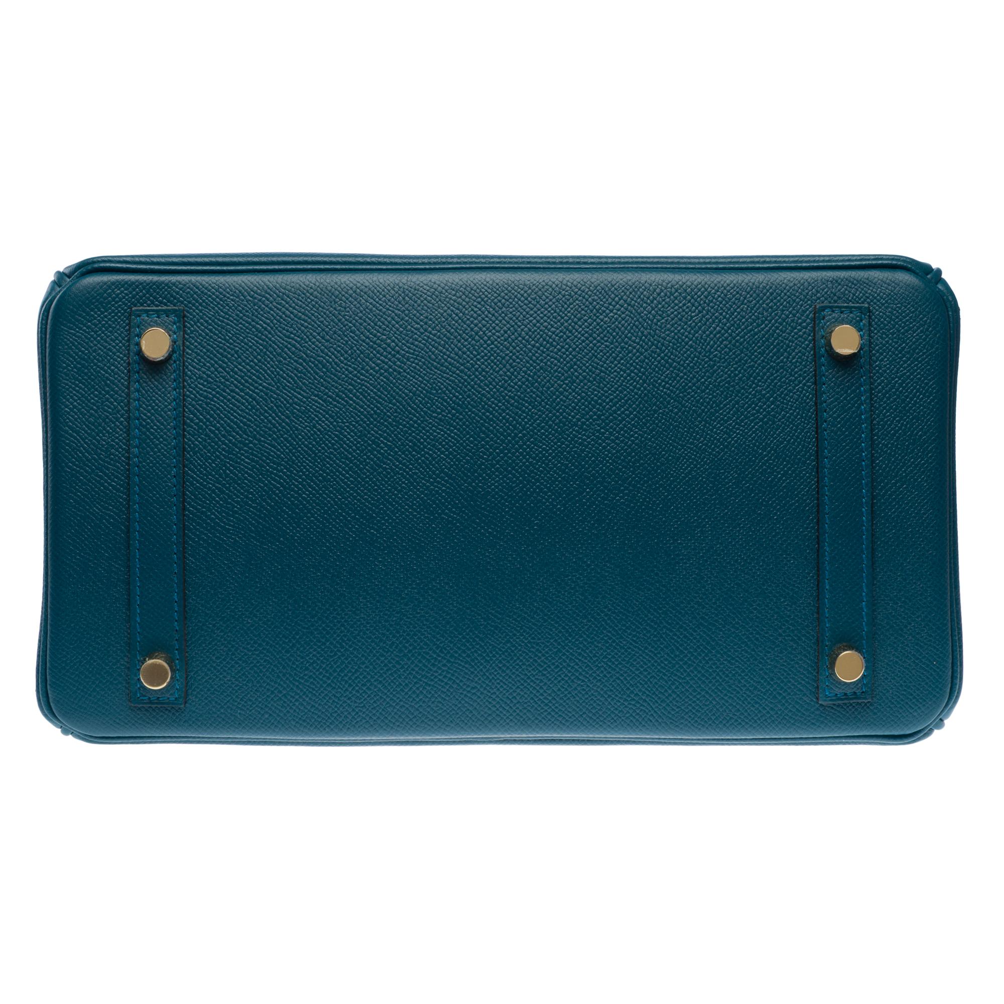Borsa Hermes Birkin 30 in pelle di vitello Bleu Colvert Epsom, GHW in vendita 6