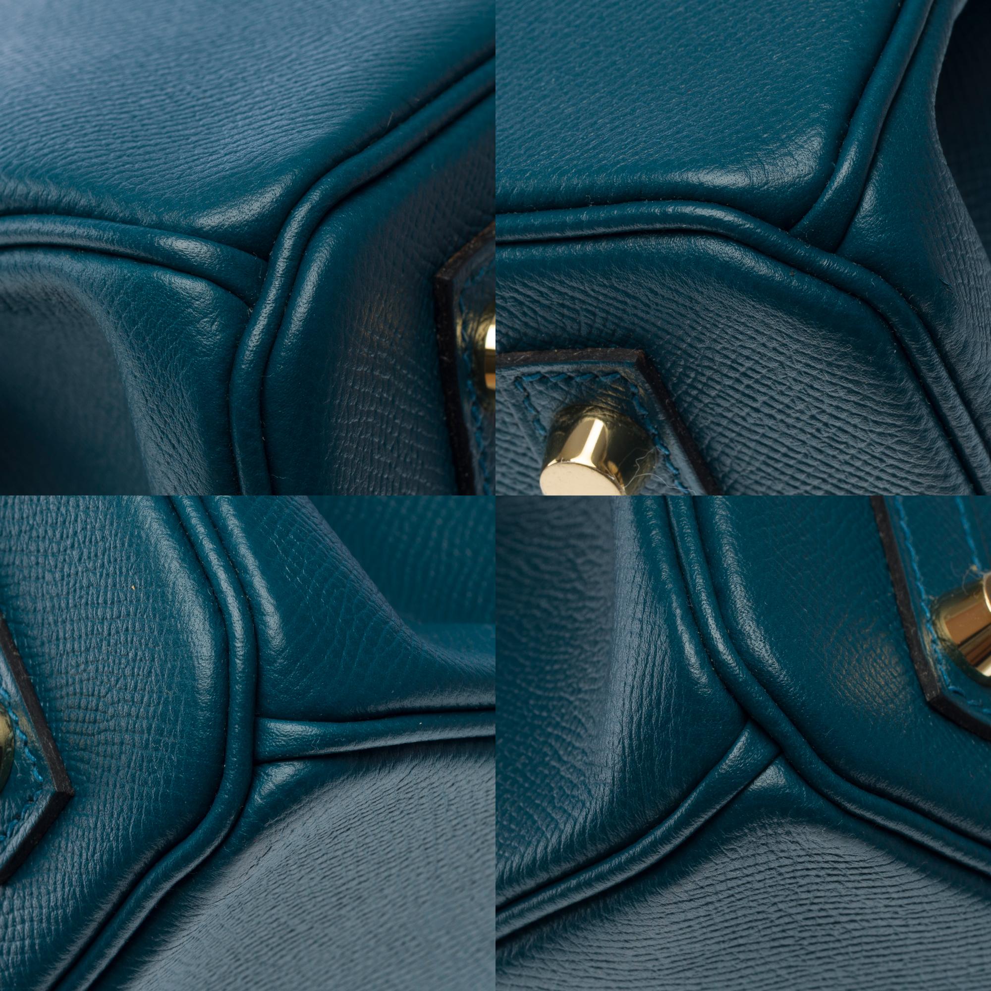 Borsa Hermes Birkin 30 in pelle di vitello Bleu Colvert Epsom, GHW in vendita 7