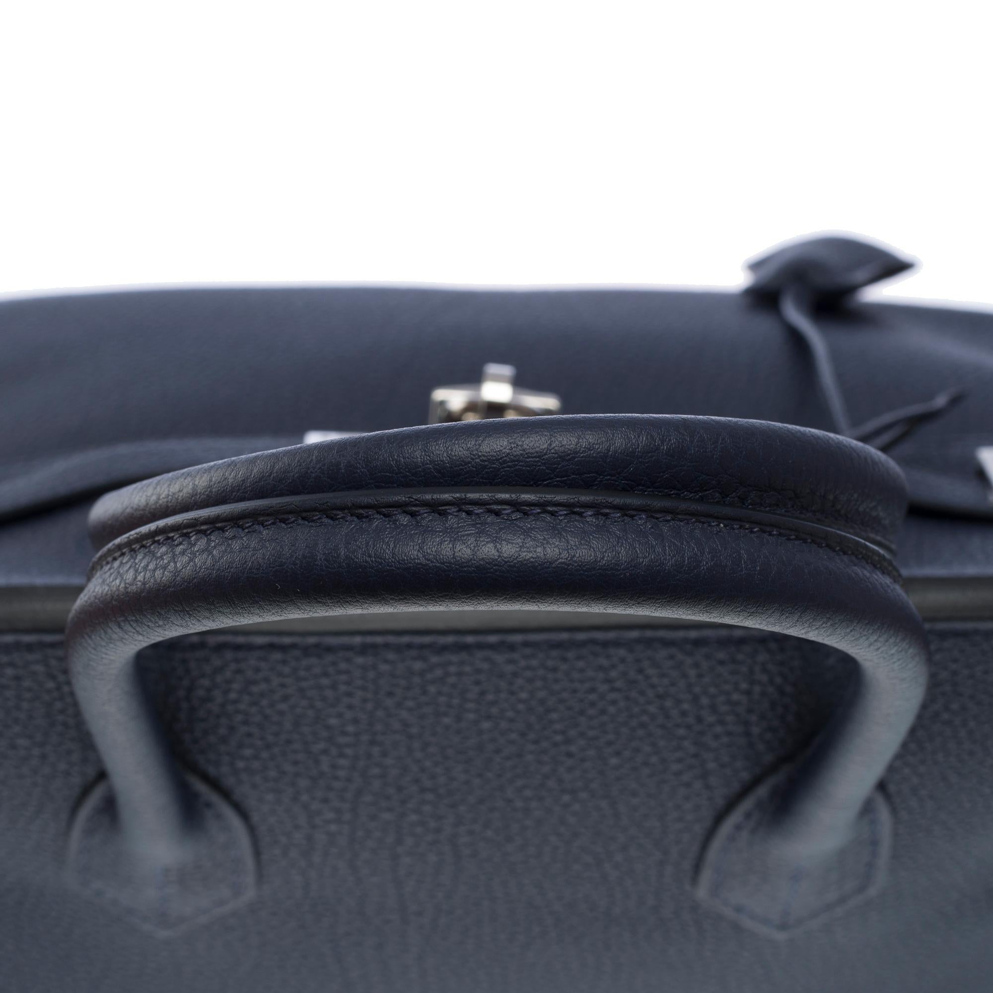 Hermes Birkin 30 handbag in Bleu nuit Togo leather, SHW For Sale 6
