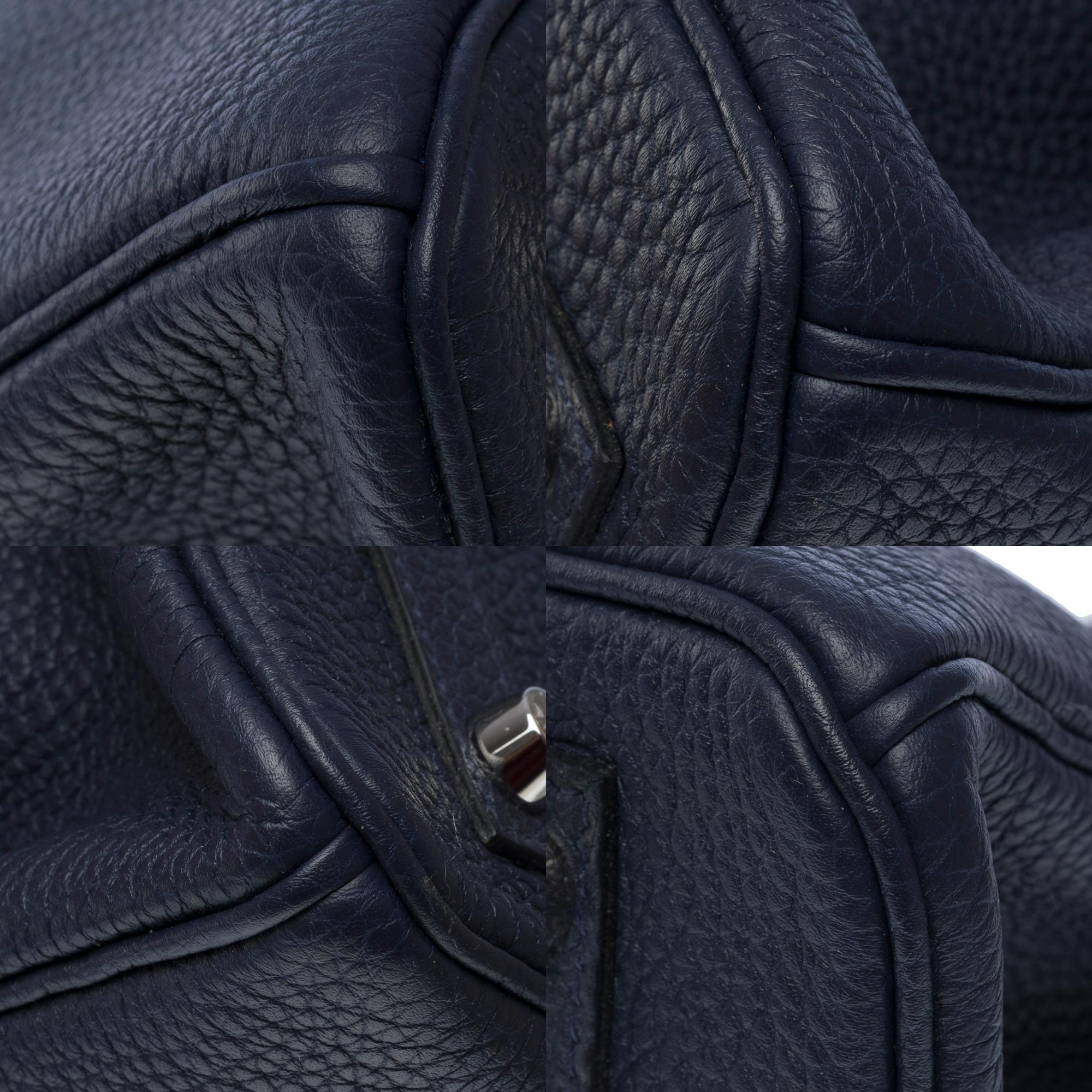 Hermes Birkin 30 handbag in Bleu nuit Togo leather, SHW For Sale 8