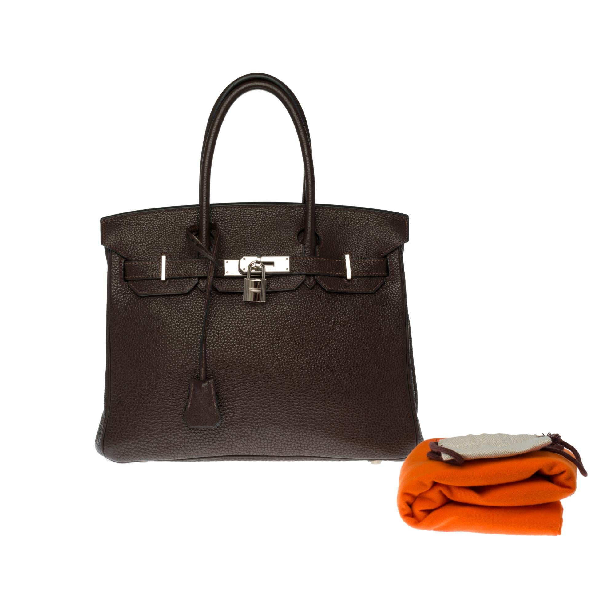 Hermès Birkin 30 handbag in Brown Togo leather, silver Palladium hardware 5