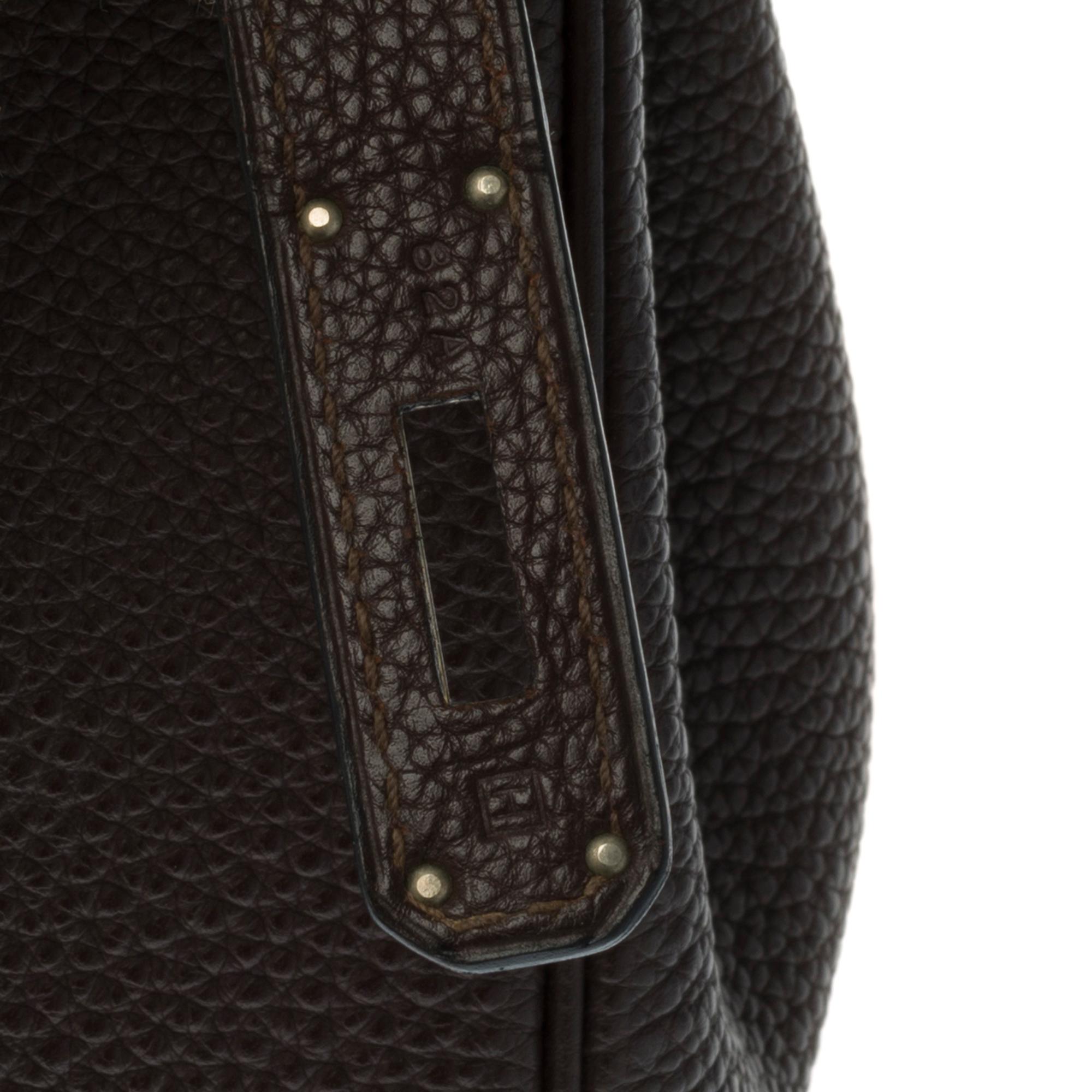 Hermès Birkin 30 handbag in Brown Togo leather, silver Palladium hardware In Good Condition In Paris, IDF