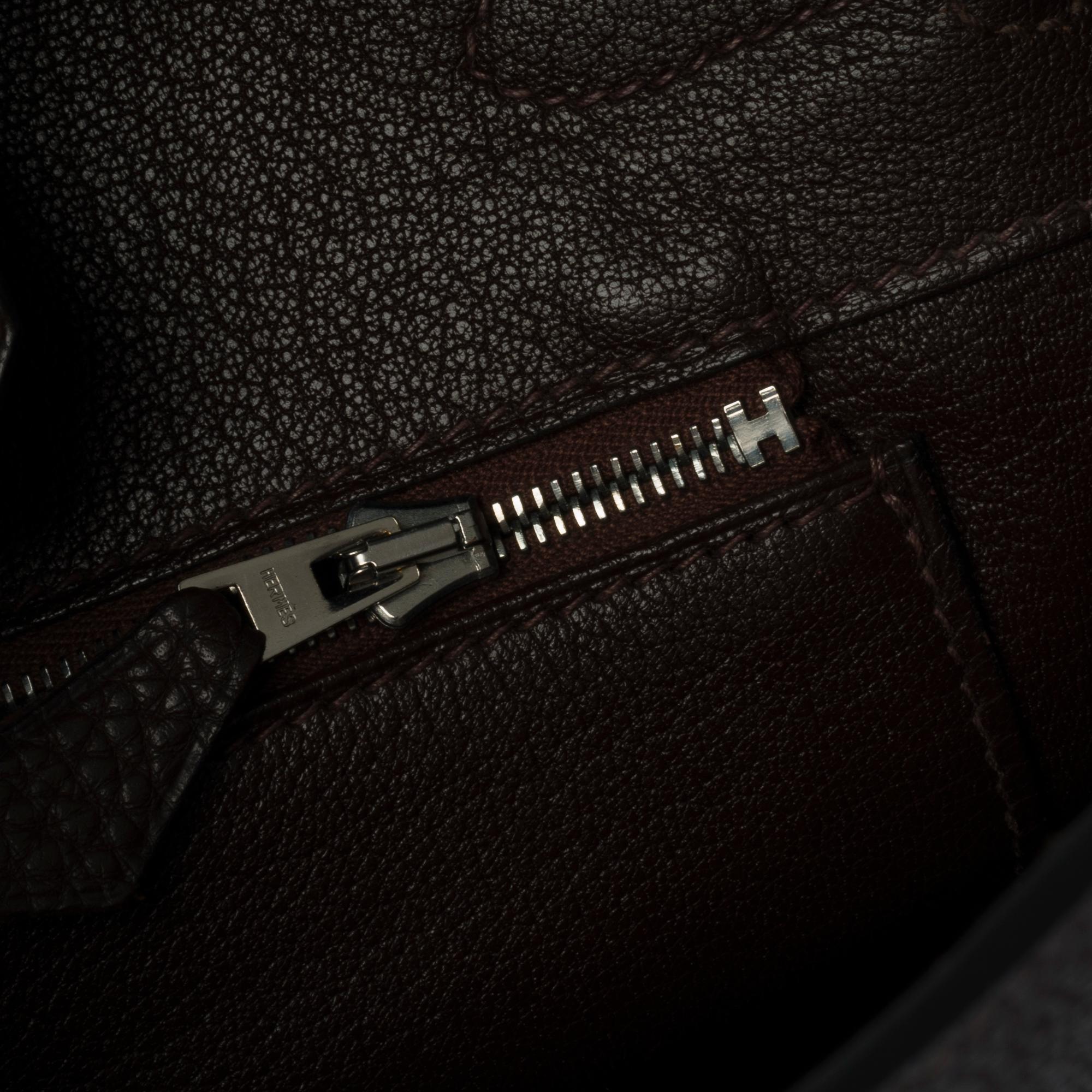 Women's Hermès Birkin 30 handbag in Brown Togo leather, silver Palladium hardware