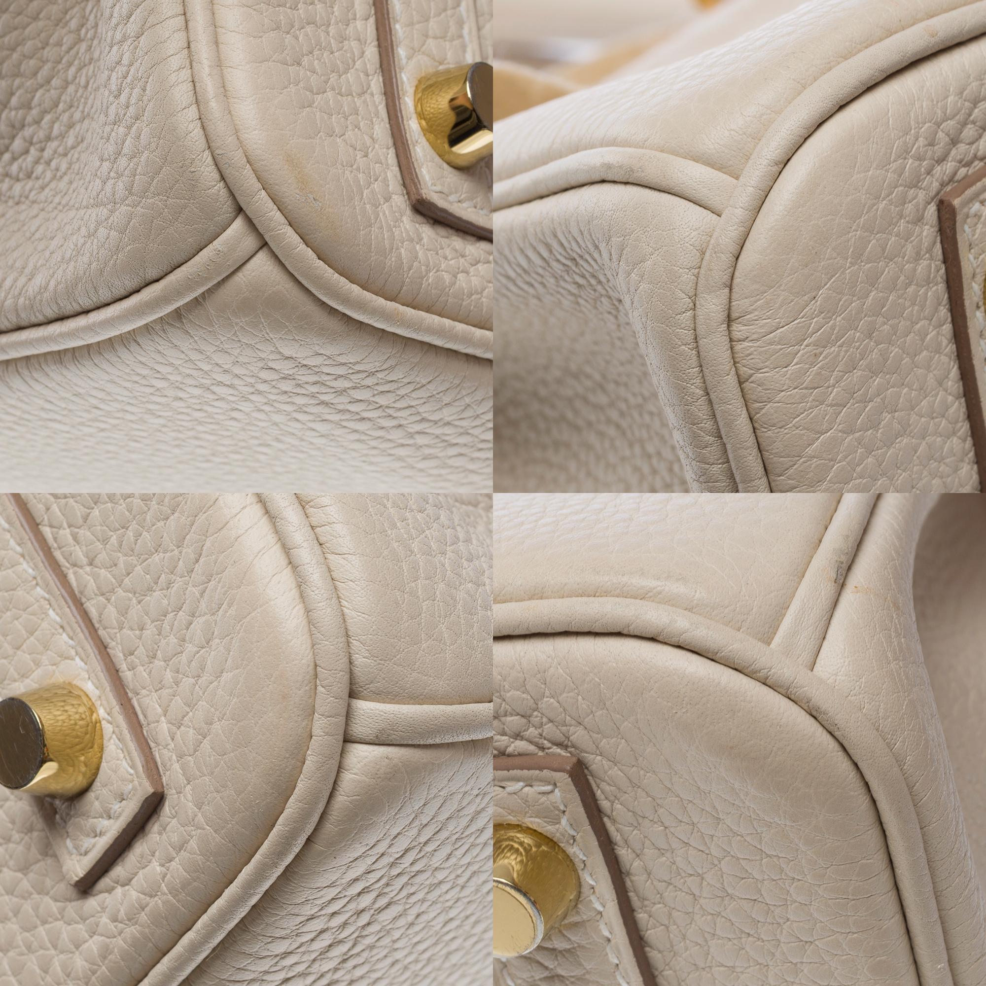 Borsa Hermes Birkin 30 in pelle di vitello Craie Togo, GHW in vendita 7