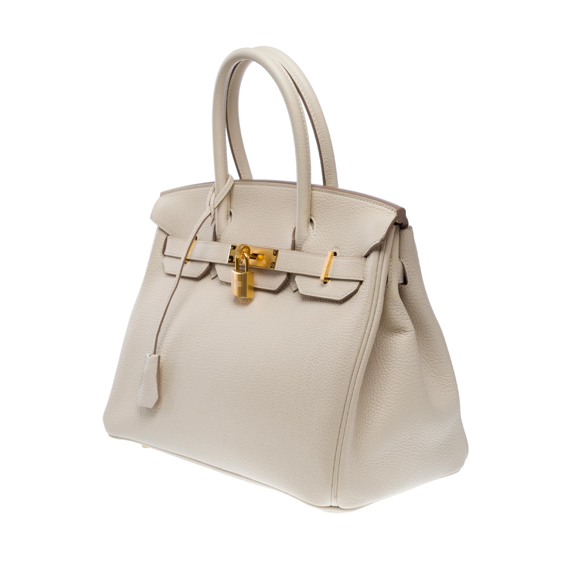 da uomo o donna Borsa Hermes Birkin 30 in pelle di vitello Craie Togo, GHW in vendita