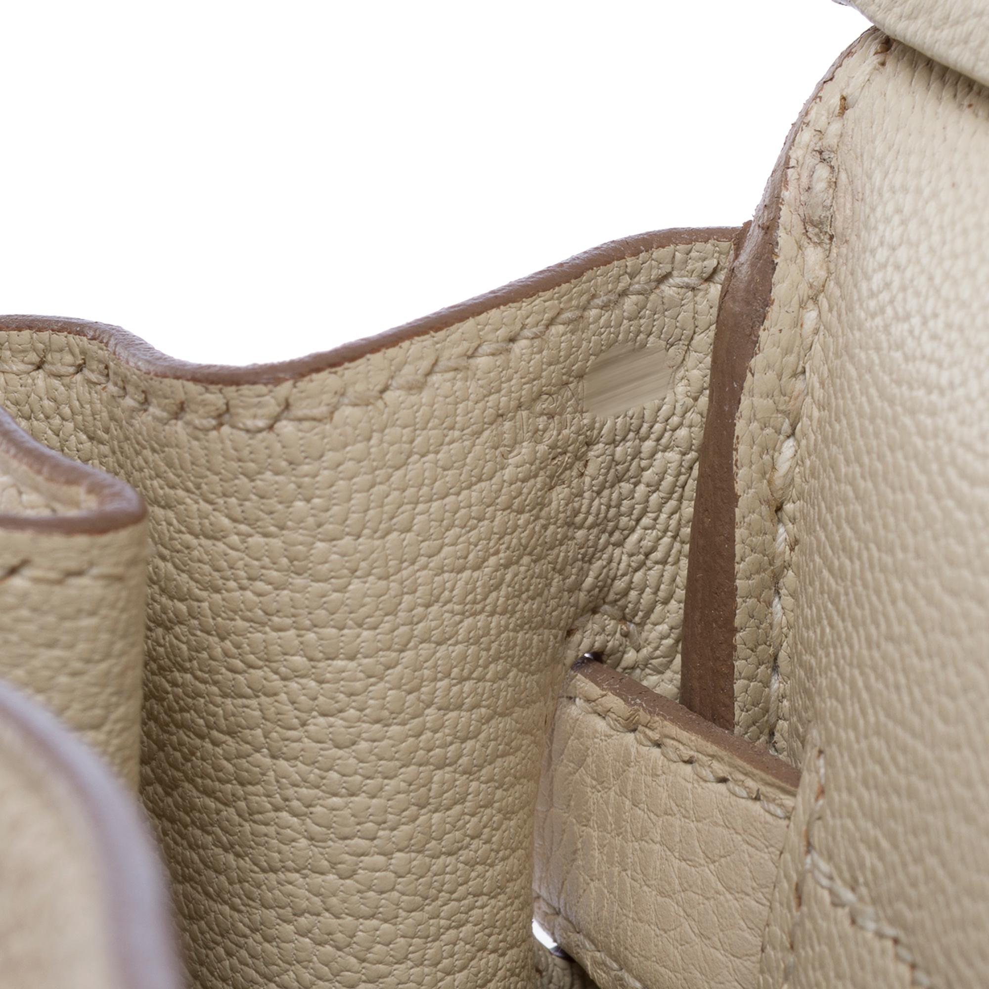 Borsa Hermes Birkin 30 in pelle di vitello Craie Togo, GHW in vendita 3