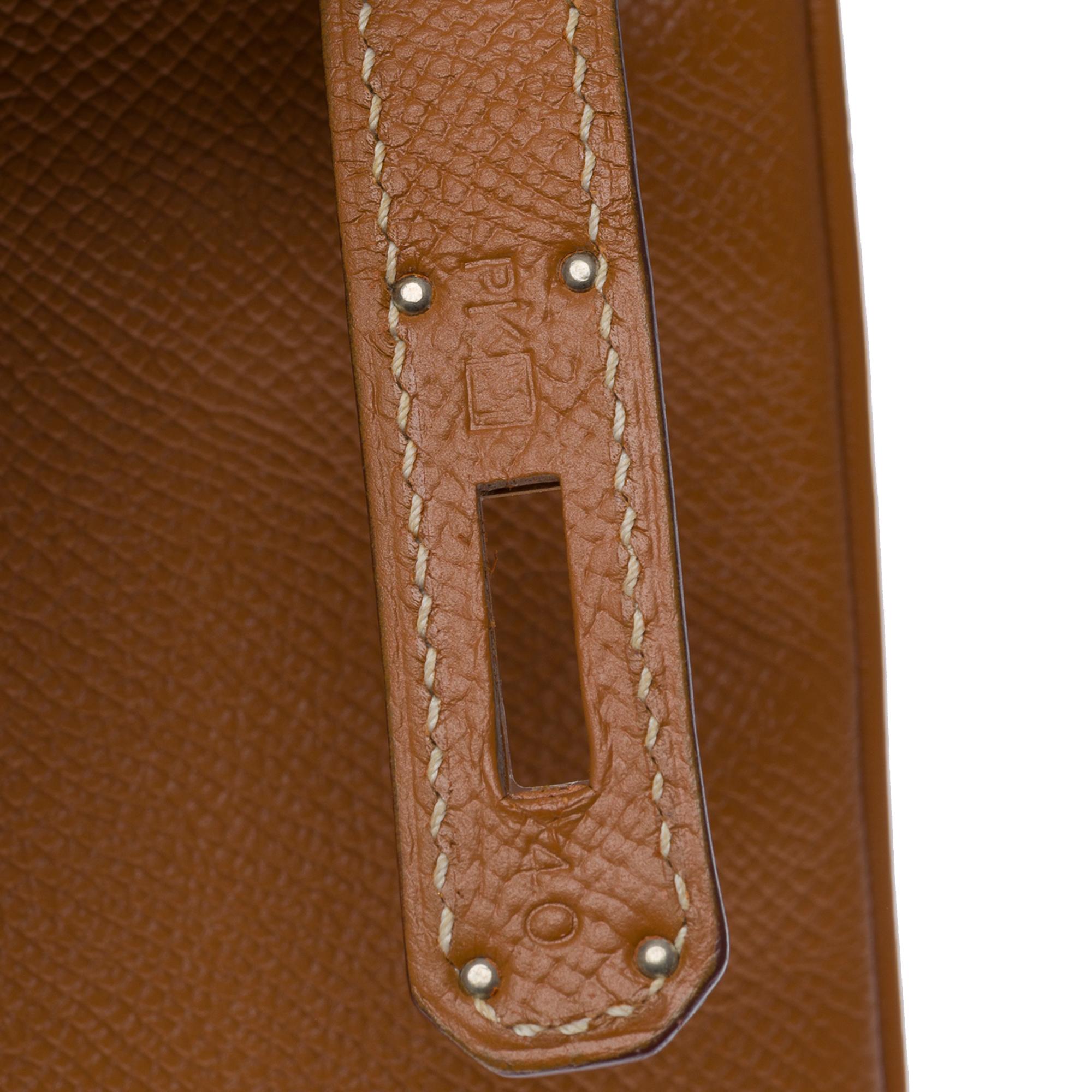 Hermes Birkin 30 handbag in Gold (Camel) Epsom calf leather, PHW For Sale 4