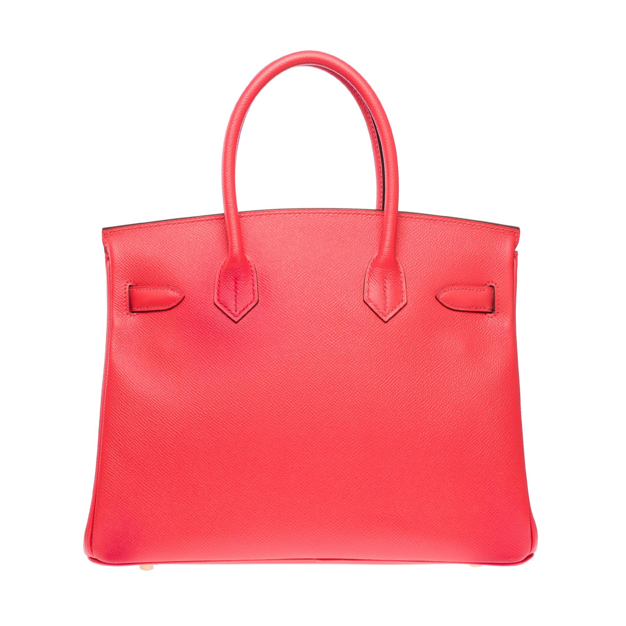 Women's Hermes Birkin 30 handbag in Jaïpur Pink Epsom Calf leather, GHW