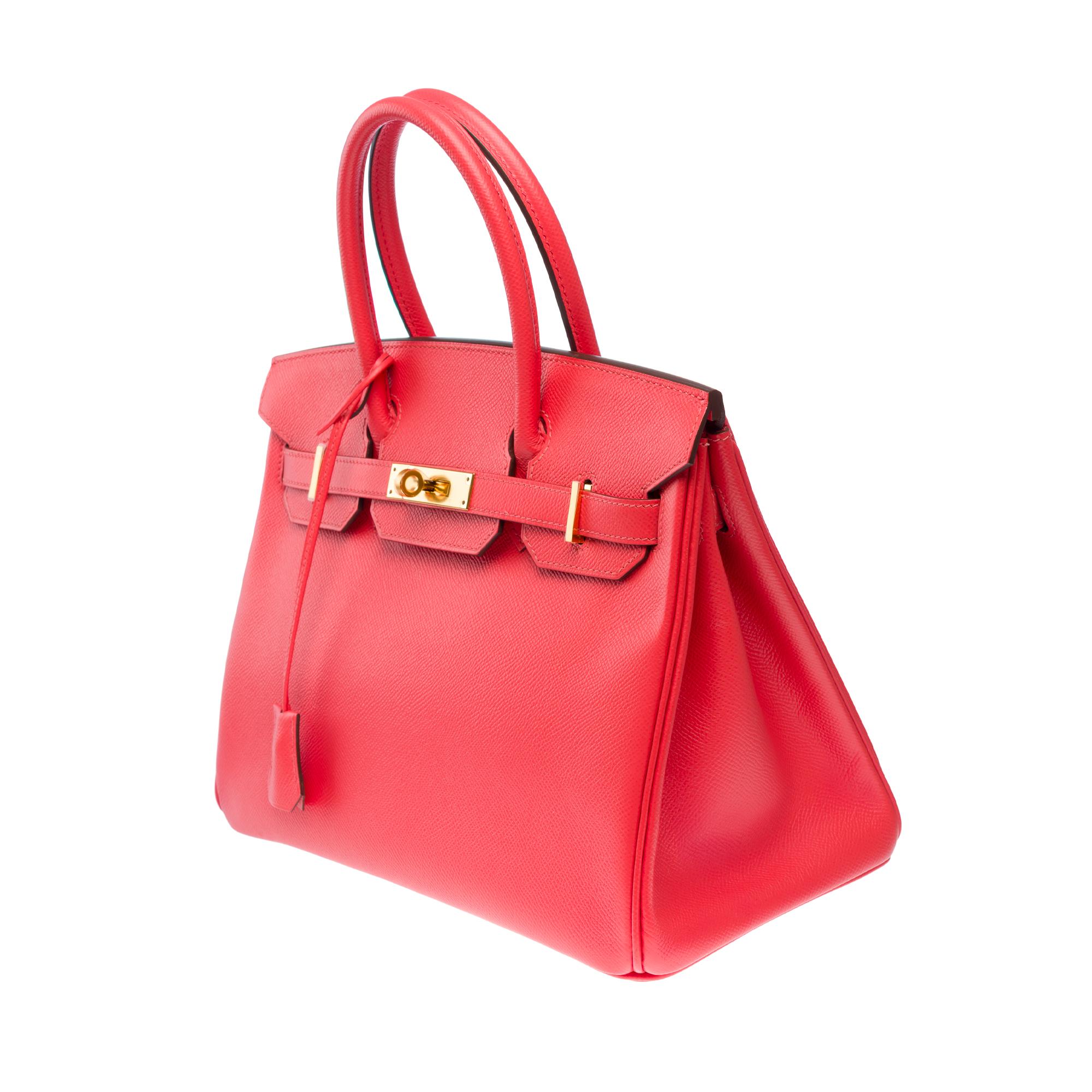 Hermes Birkin 30 handbag in Jaïpur Pink Epsom Calf leather, GHW 1
