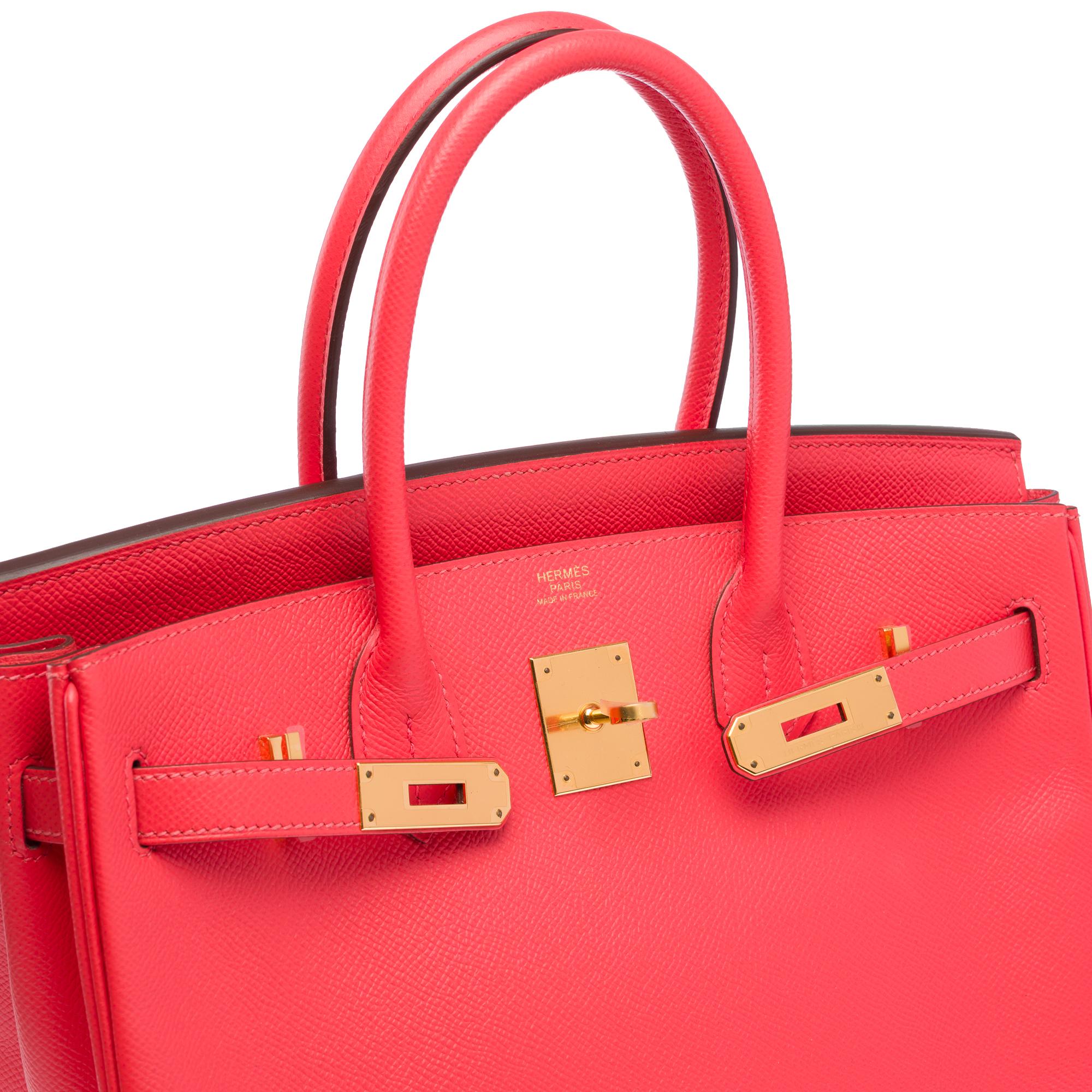 Hermes Birkin 30 handbag in Jaïpur Pink Epsom Calf leather, GHW 3