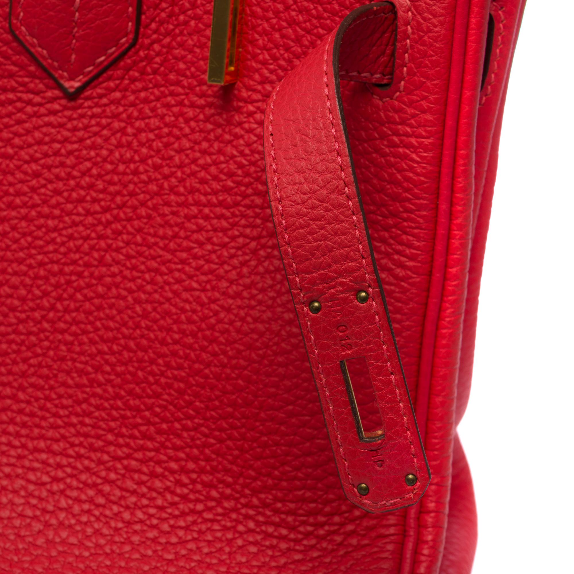 Sac à main Hermès Birkin 30 en cuir de veau Jaïpur rose Togo, GHW en vente 3