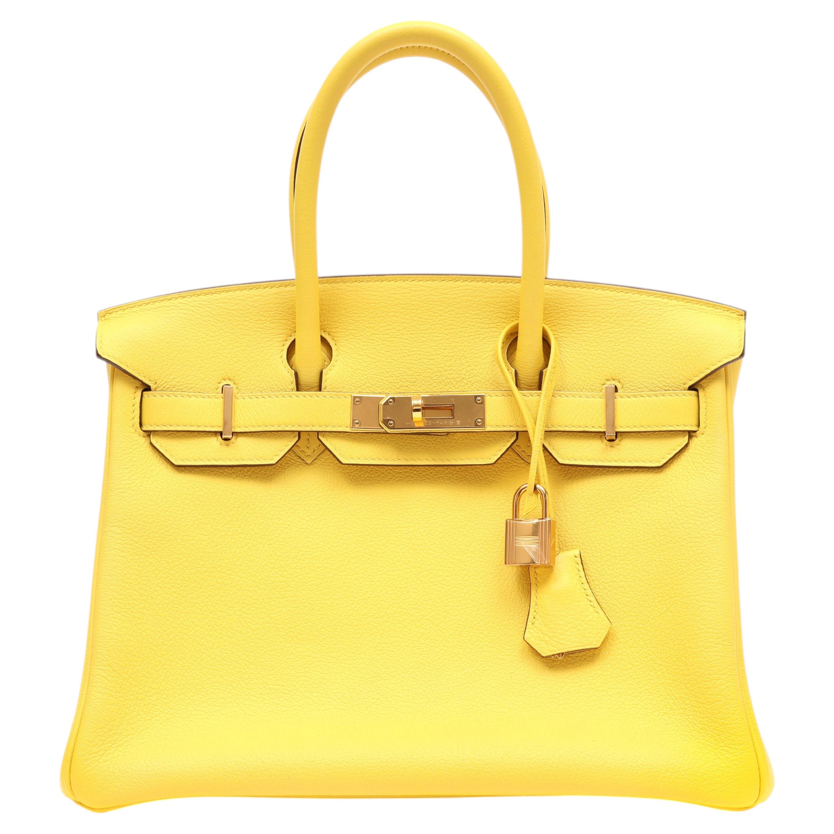Hermès Birkin 30cm Jaune de Naples Novillo Leder w Gold Hardware