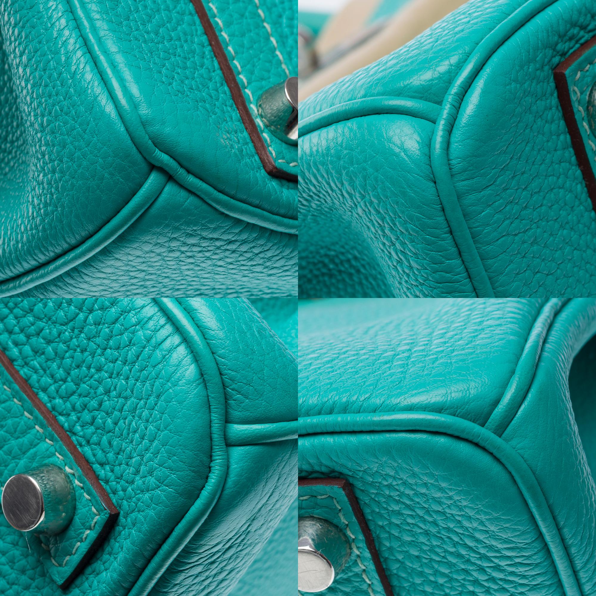 Hermes Birkin 30 handbag in Lagoon Blue Togo Calfskin leather, PHW For Sale 7