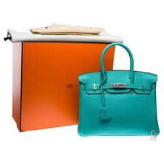 Hermes Birkin 30 handbag in Lagoon Blue Togo Calfskin leather, PHW