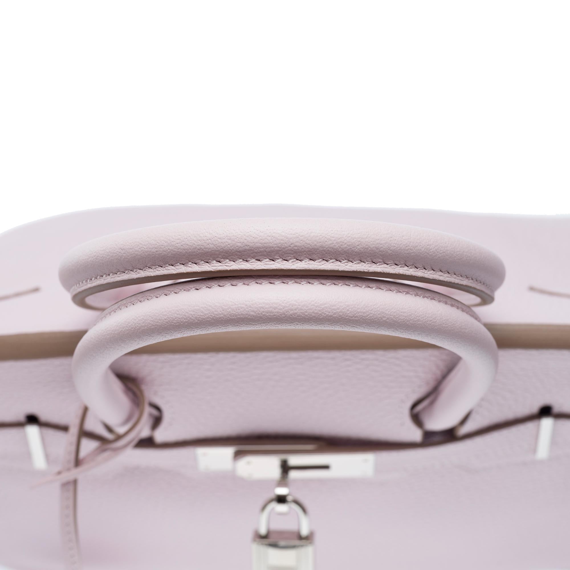 Hermes Birkin 30 handbag in Mauve Pale Taurillon Clémence leather, PHW 5