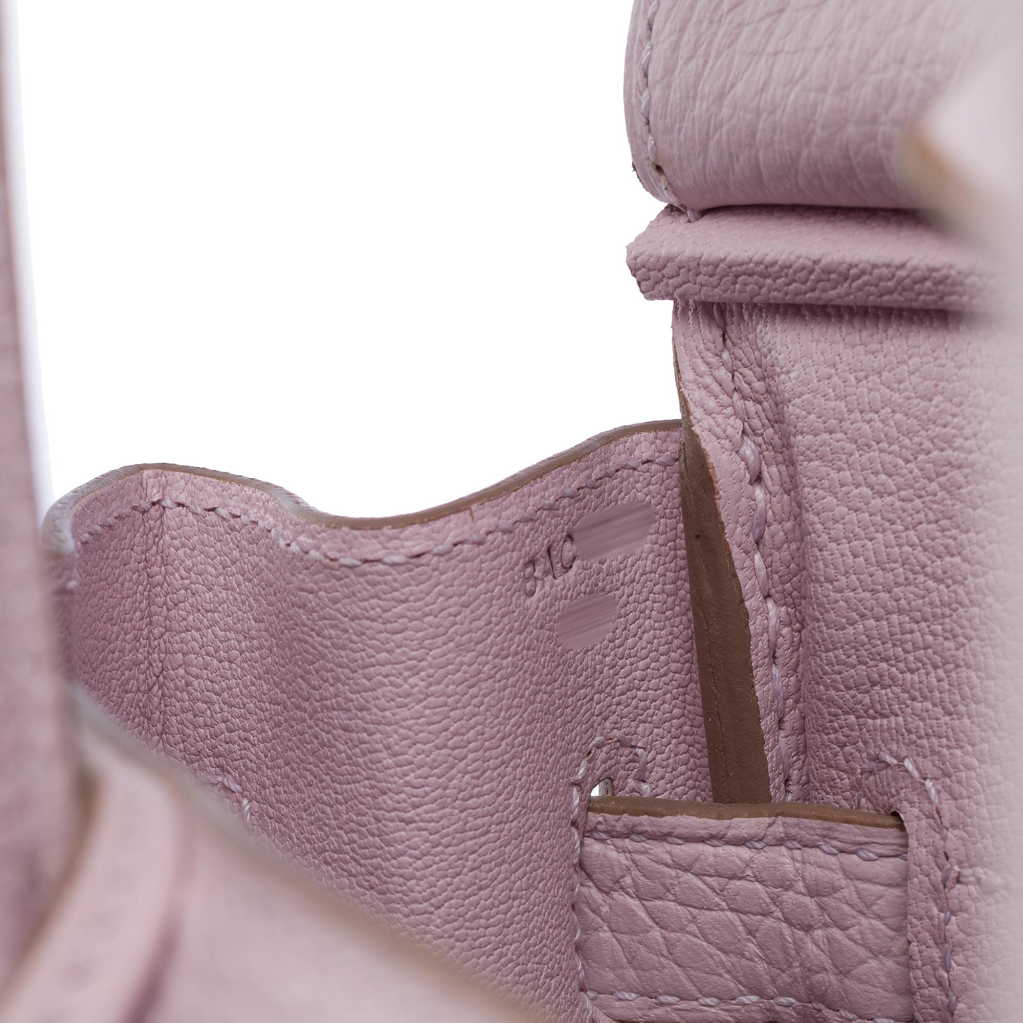 Hermes Birkin 30 handbag in Mauve Pale Taurillon Clémence leather, PHW 3