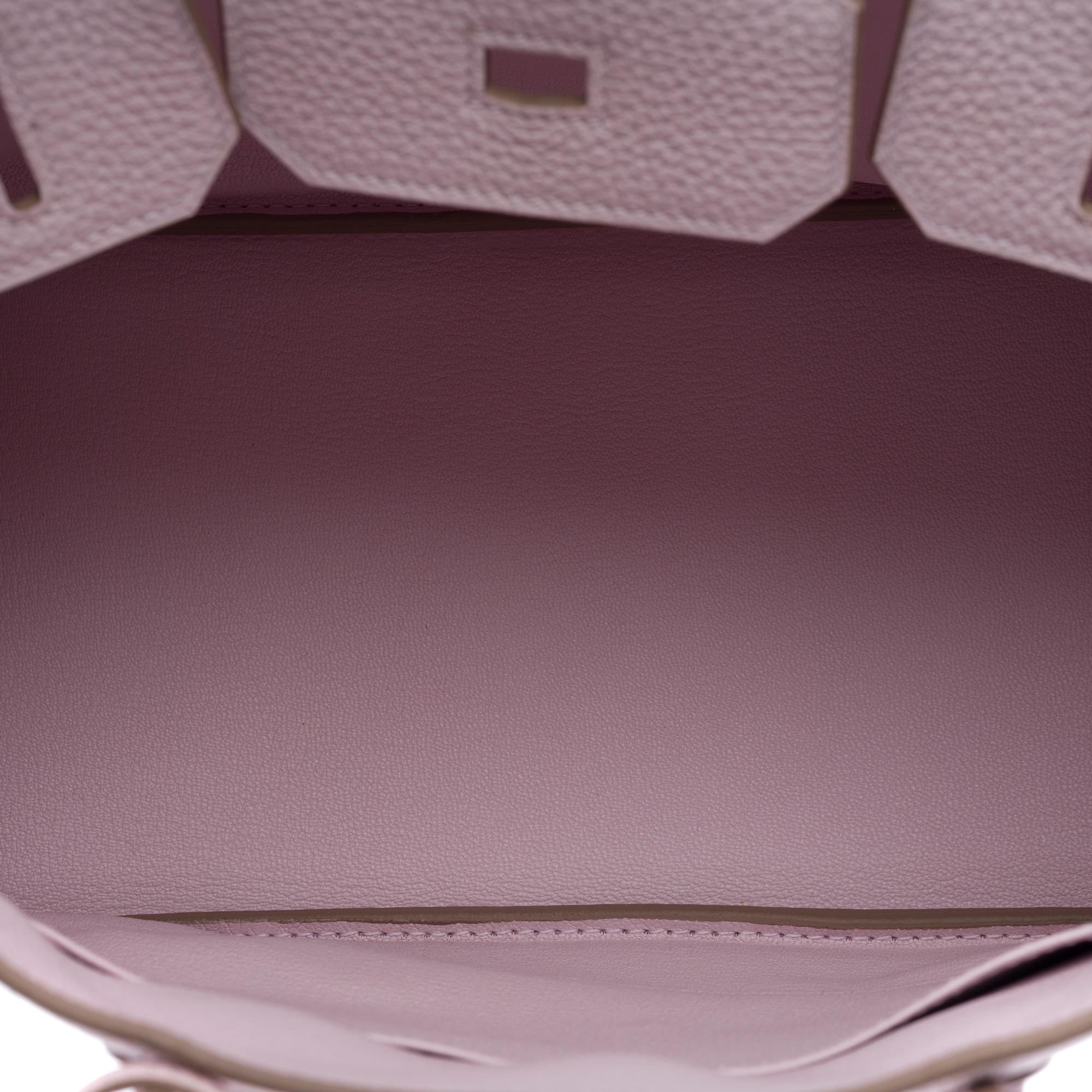 Hermes Birkin 30 handbag in Mauve Pale Taurillon Clémence leather, PHW 4