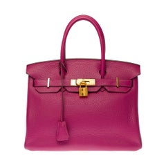 Hermès Birkin 30 handbag in Pink (Anemone) Togo leather, gold-plated hardware