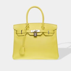 Hermes Birkin 30 handbag in Souffre Yellow Epsom Calf leather, PHW