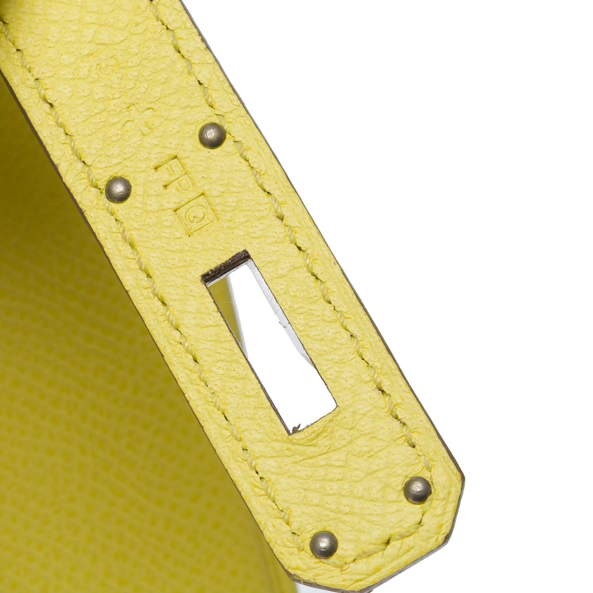 Hermes Birkin 30 handbag in Souffre Yellow Epsom Calf leather, PHW For Sale 3