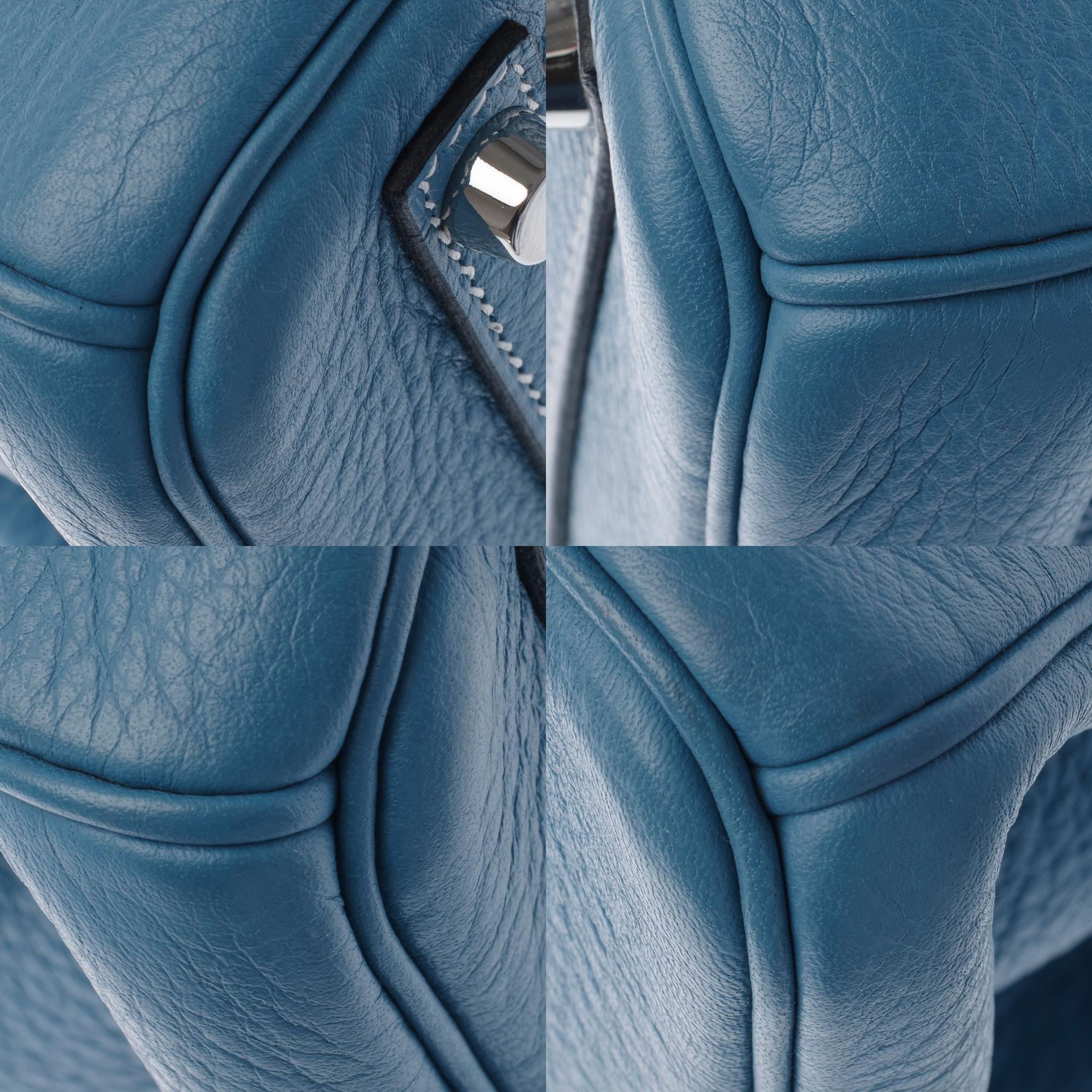Hermès Birkin 30 handbag in Togo blue jean leather, PHW 6