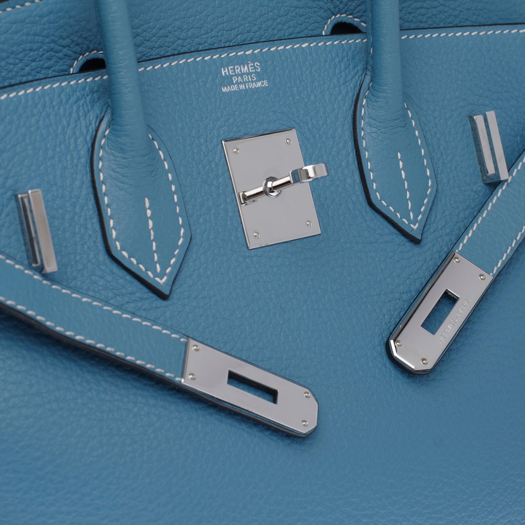 Women's Hermès Birkin 30 handbag in Togo blue jean leather, PHW