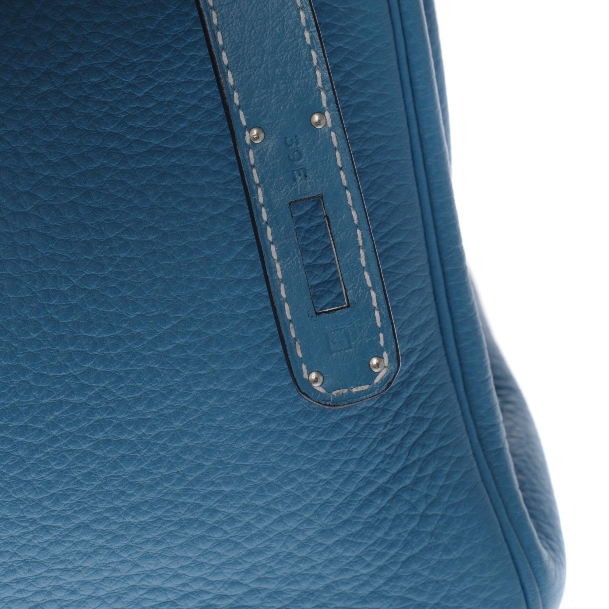 Hermès Birkin 30 handbag in Togo blue jean leather, PHW 1