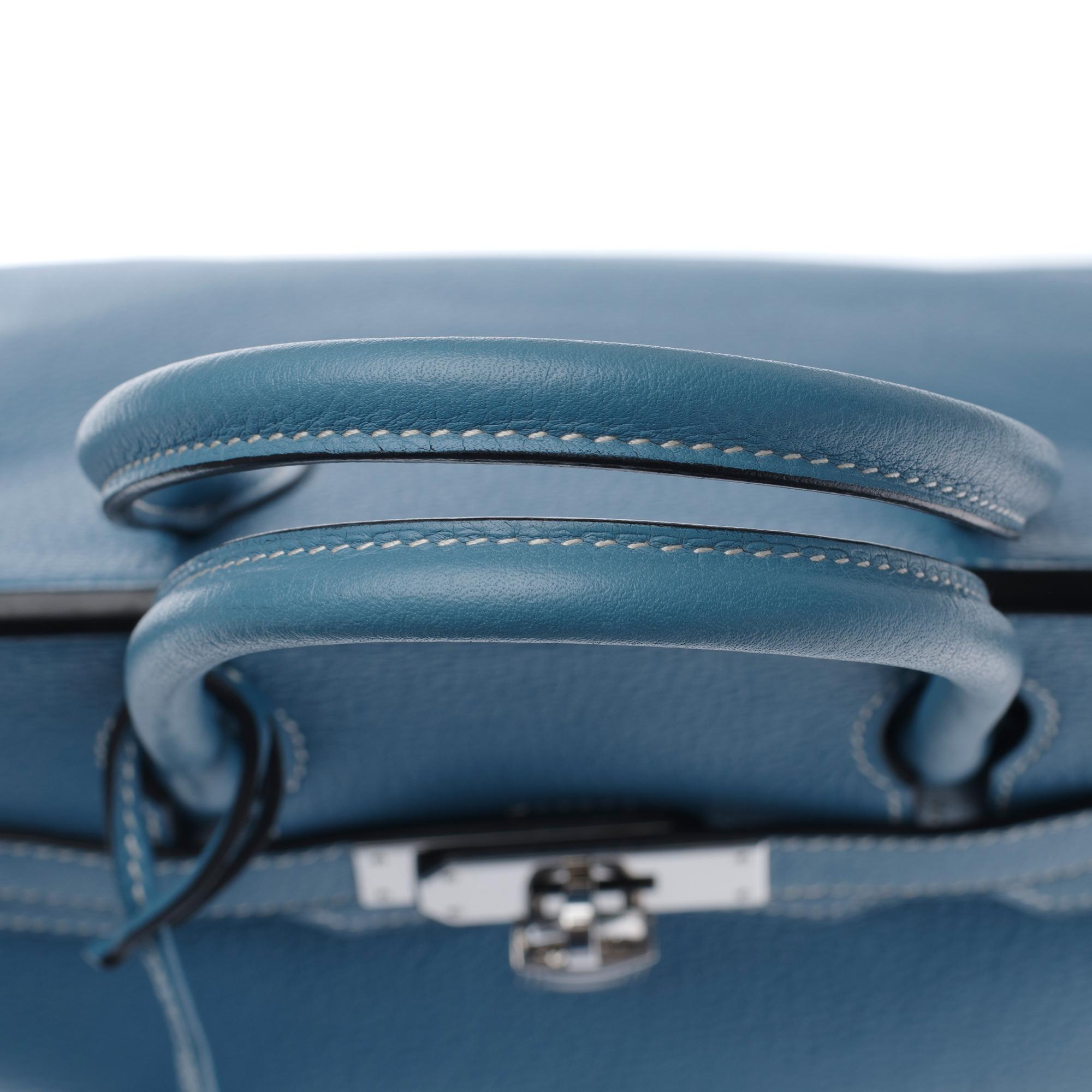 Hermès Birkin 30 handbag in Togo blue jean leather, PHW 4