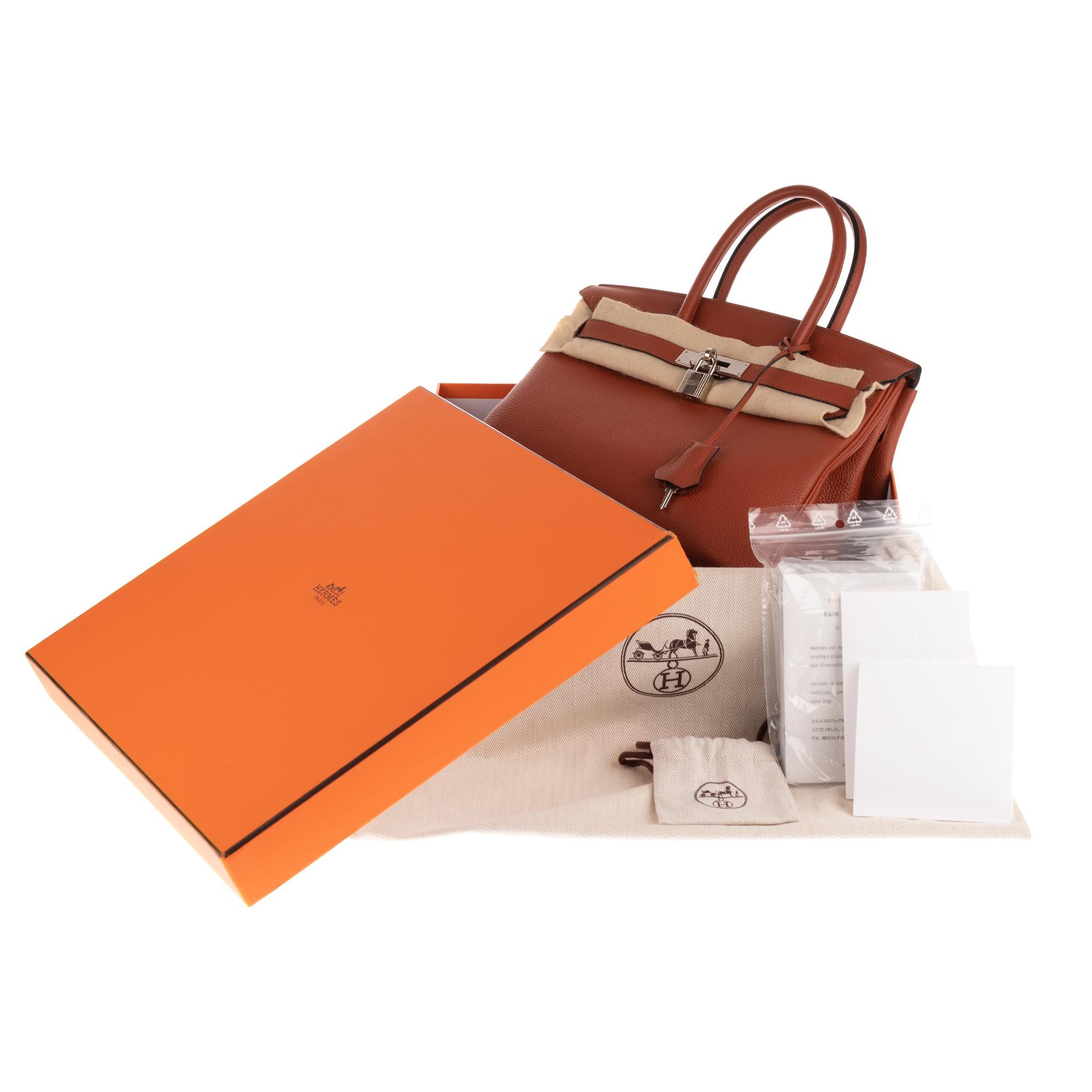 Hermès Birkin 30 handbag in Togo color Cuivre with Palladium silver hardware 2