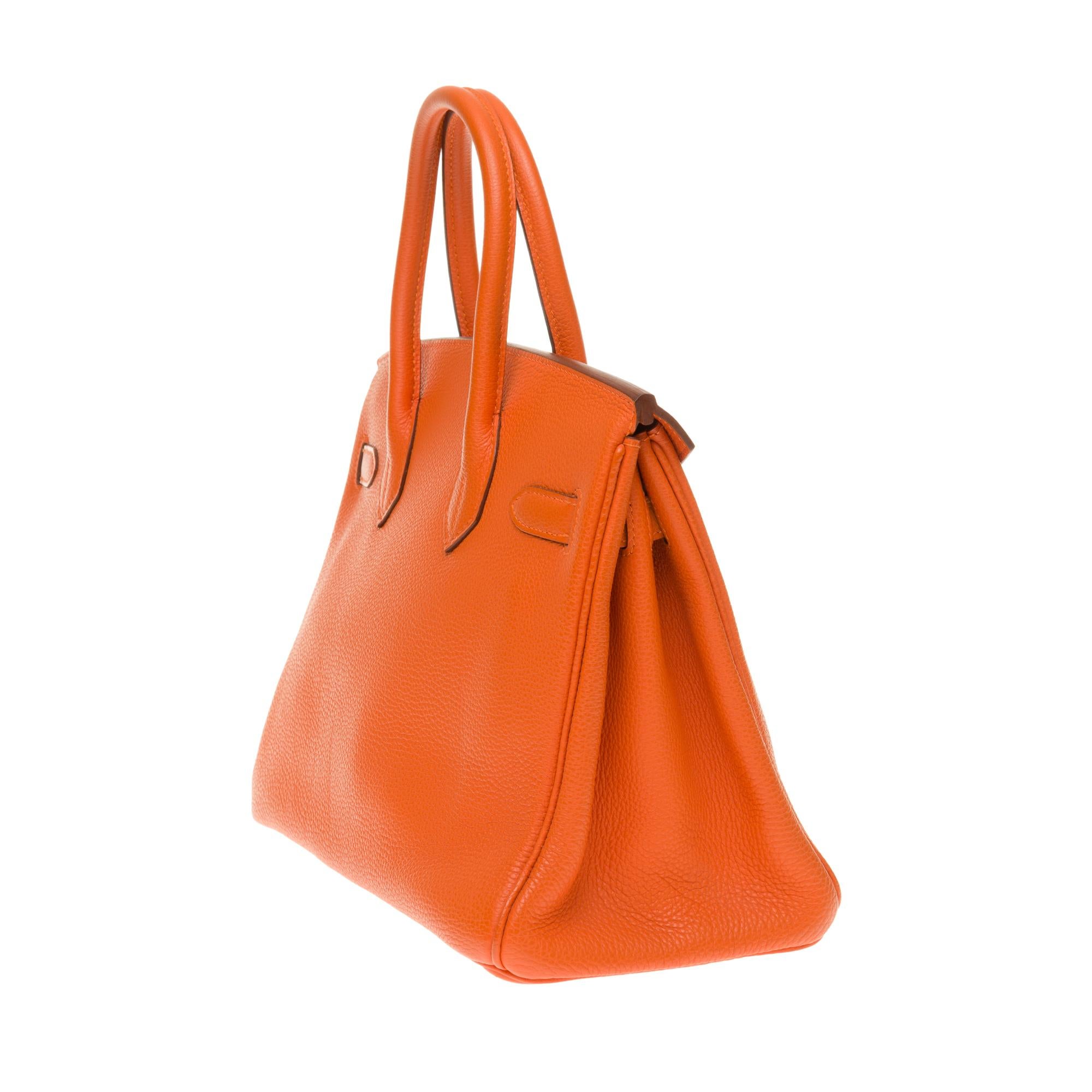 Hermès Birkin 30 handbag in Togo orange leather, PHW, new condition  In Excellent Condition In Paris, IDF