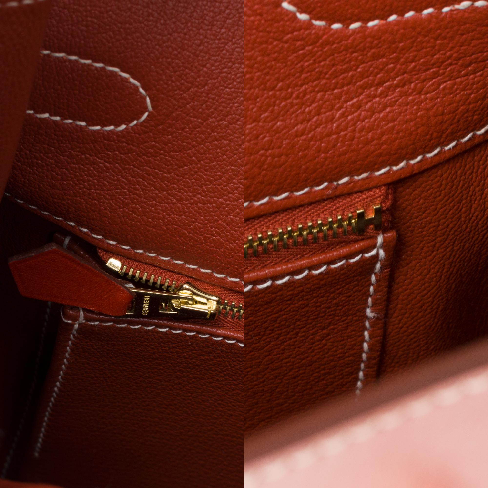 RARE Hermès Birkin 30 handbag in brick box calf leather and gold hardware In Excellent Condition In Paris, IDF