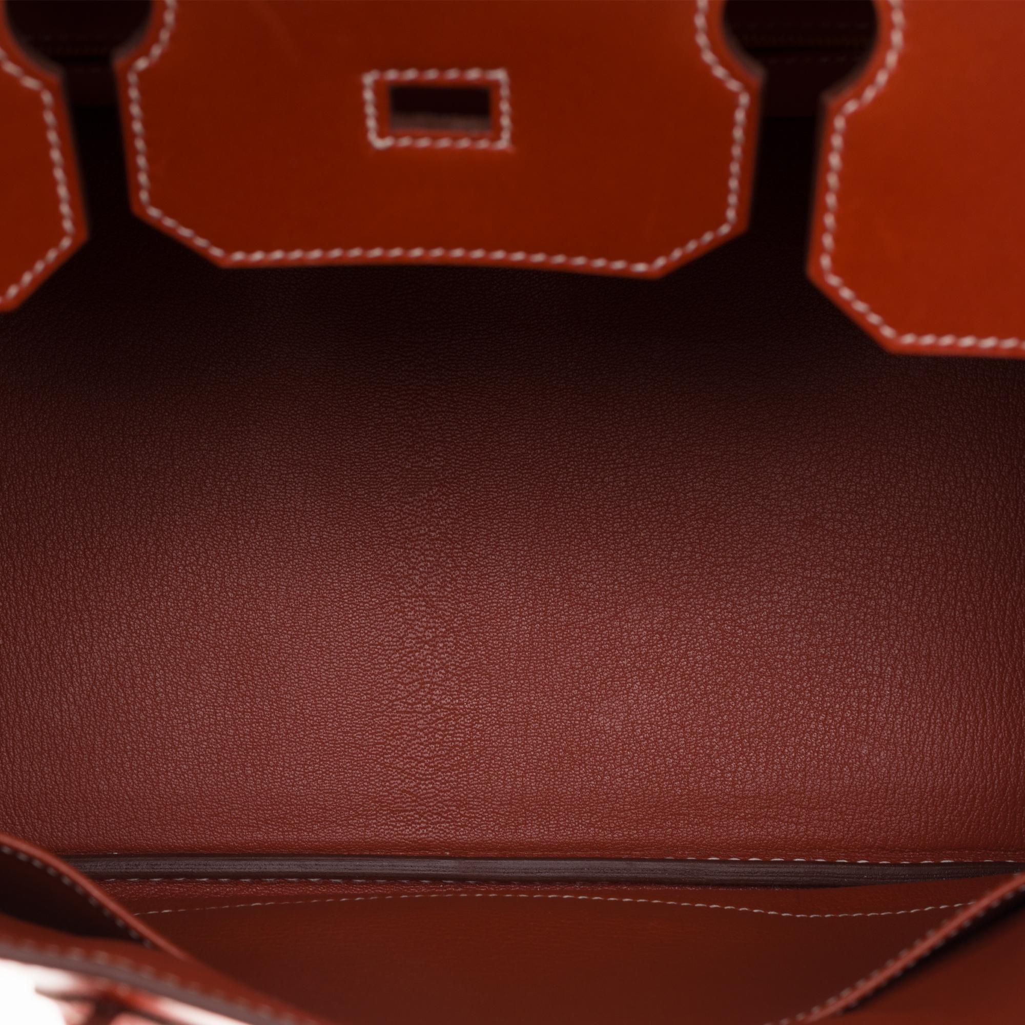 Women's RARE Hermès Birkin 30 handbag in brick box calf leather and gold hardware