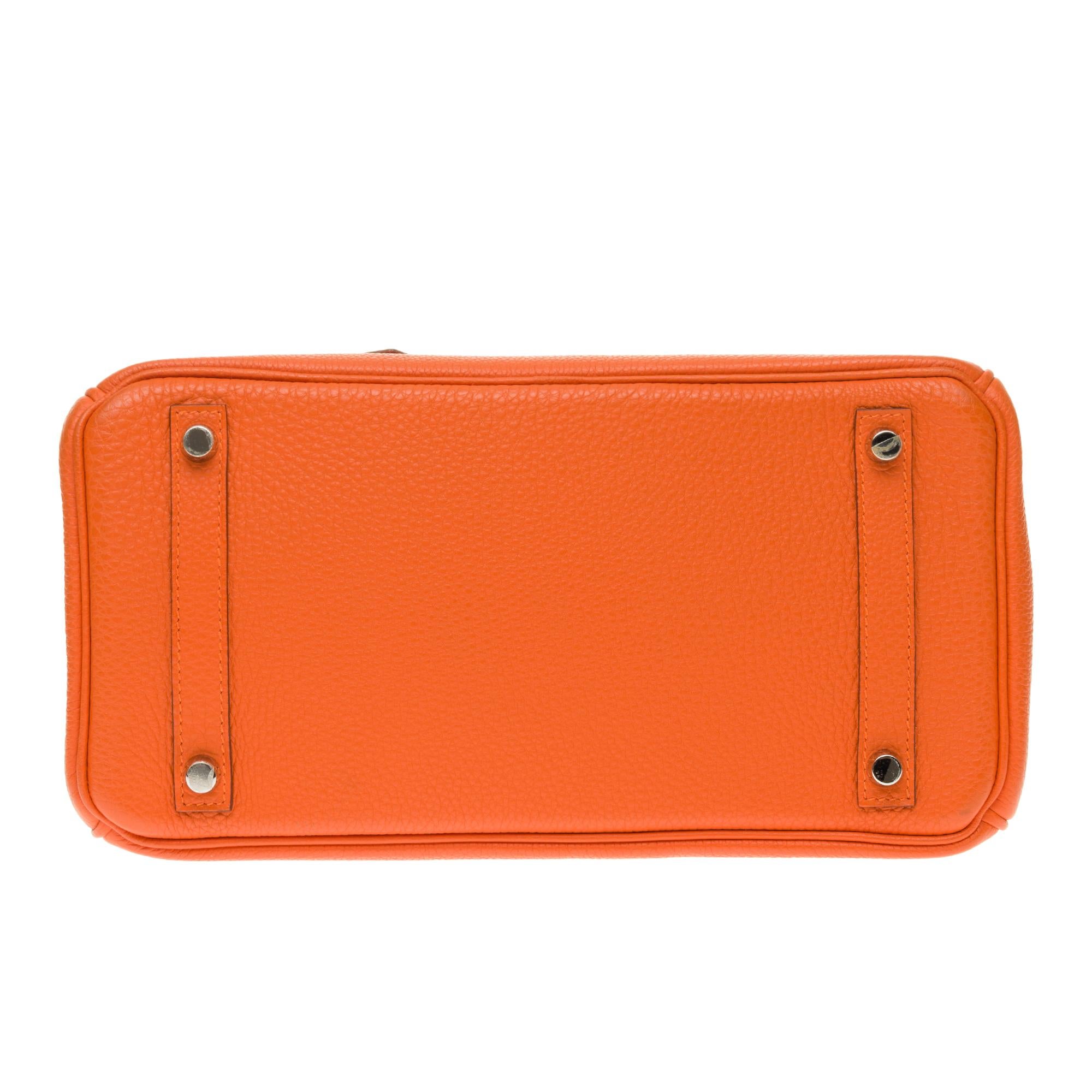 Hermès Birkin 30 handbag in Togo orange leather, PHW, new condition  4