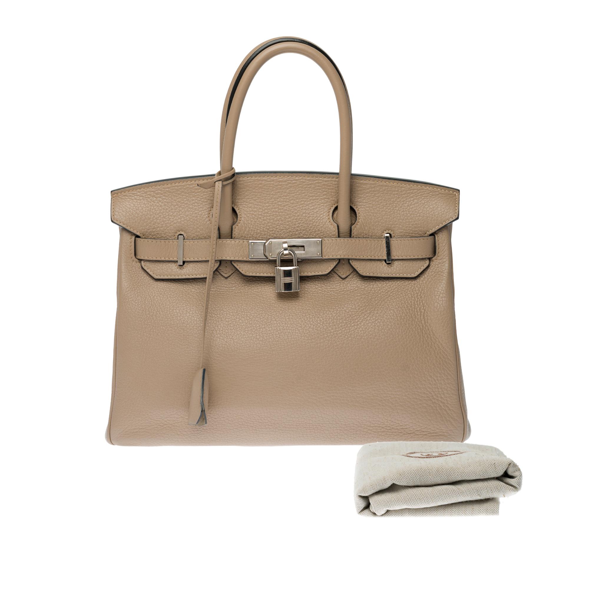 Hermès Birkin 30 handbag in Trench Togo leather, silver Palladium hardware 6