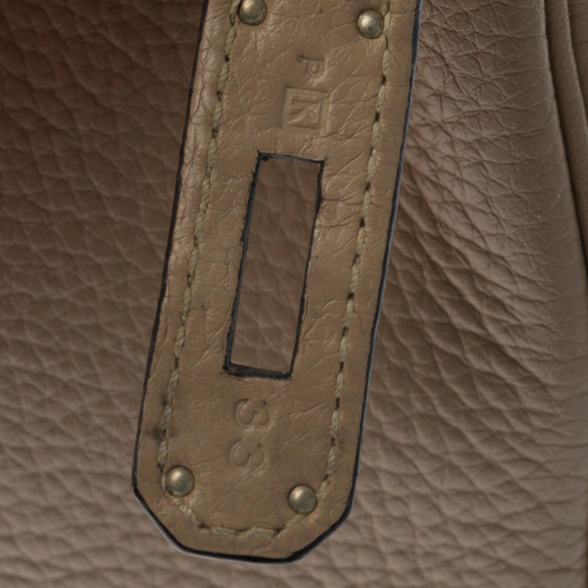 Women's Hermès Birkin 30 handbag in Trench Togo leather, silver Palladium hardware