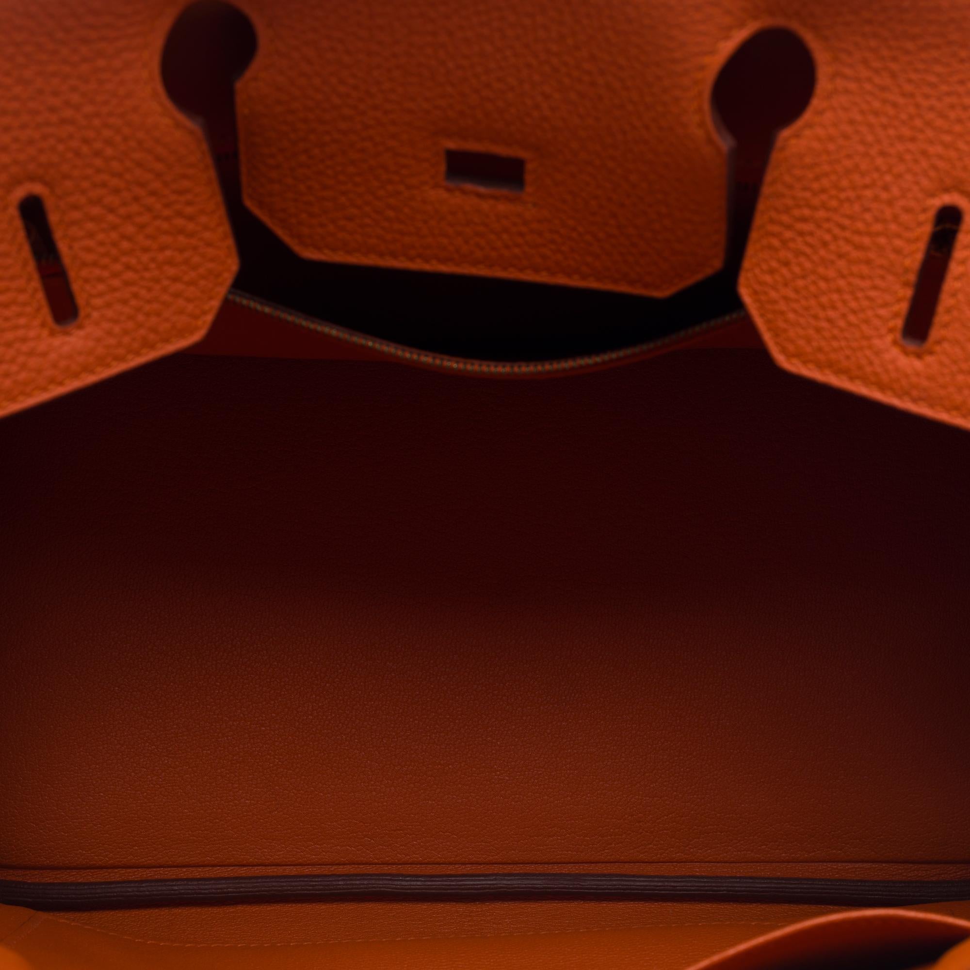 Bright Hermes Birkin 30 handbag in Orange Togo Calfskin leather, GHW 6