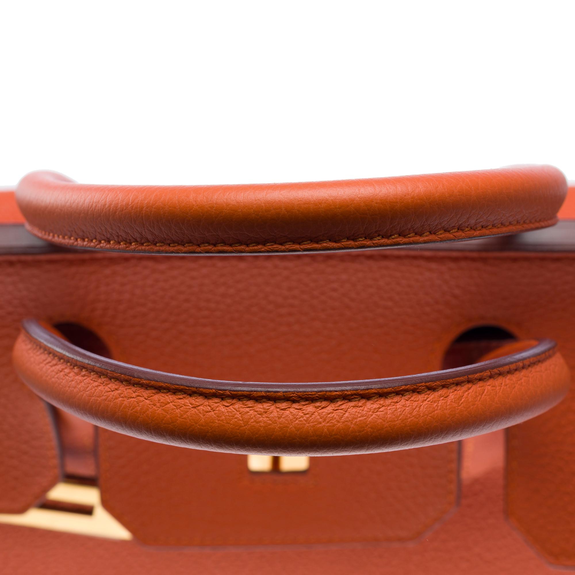 Bright Hermes Birkin 30 handbag in Orange Togo Calfskin leather, GHW 7