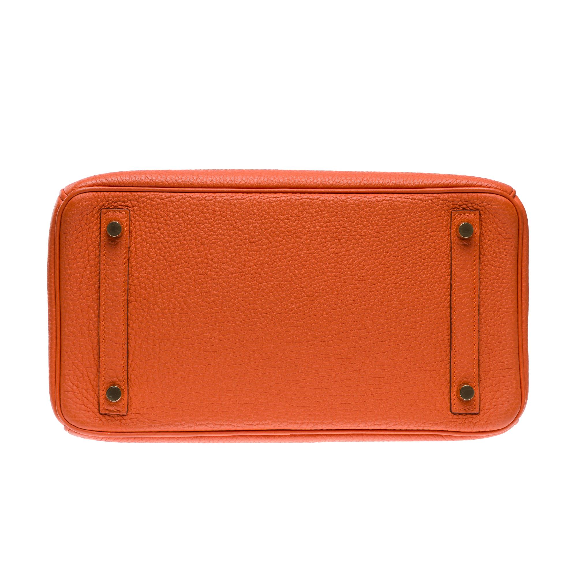 Bright Hermes Birkin 30 handbag in Orange Togo Calfskin leather, GHW 8