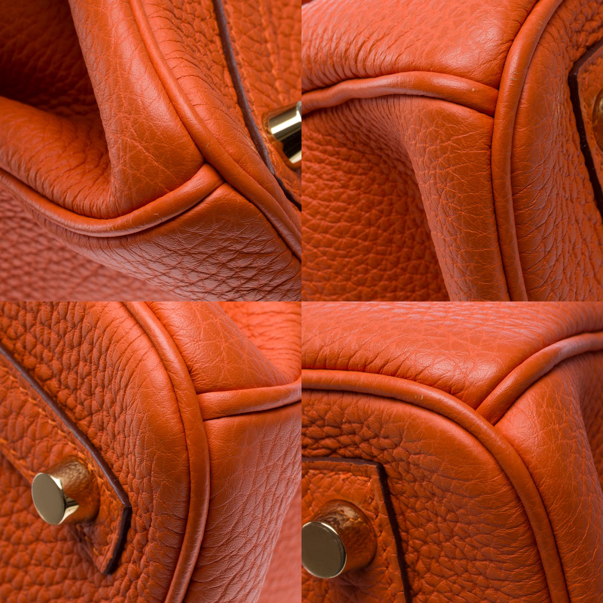 Bright Hermes Birkin 30 handbag in Orange Togo Calfskin leather, GHW 9