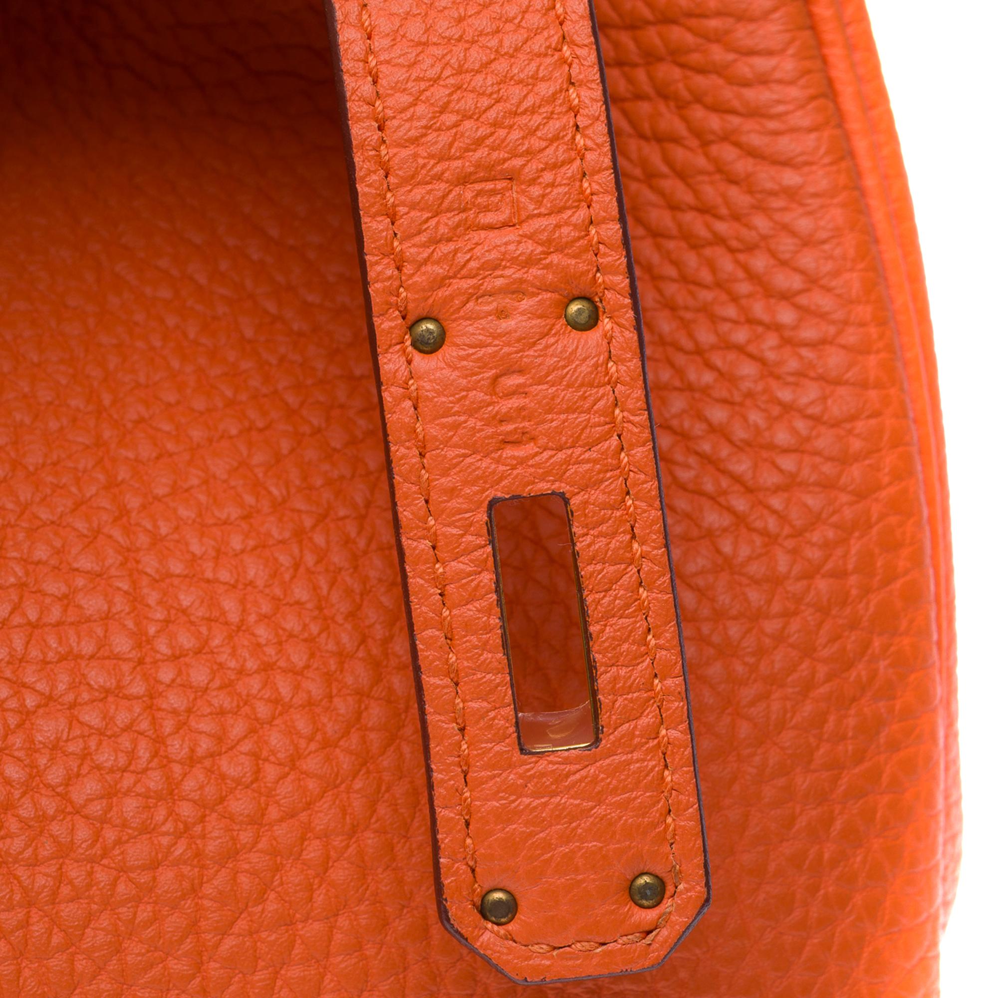 Bright Hermes Birkin 30 handbag in Orange Togo Calfskin leather, GHW 5
