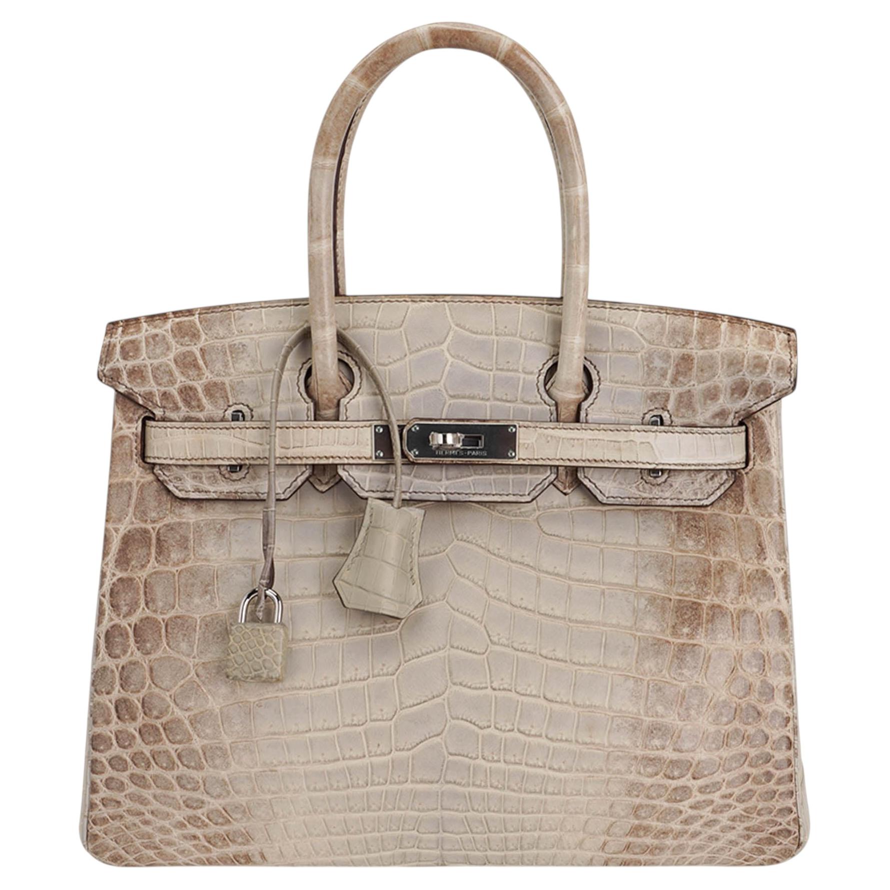 Bolso Hermes Birkin 30 Himalaya de cocodrilo en color Gris Cendre, acabado Palladium, pieza de coleccionista exclusiva
