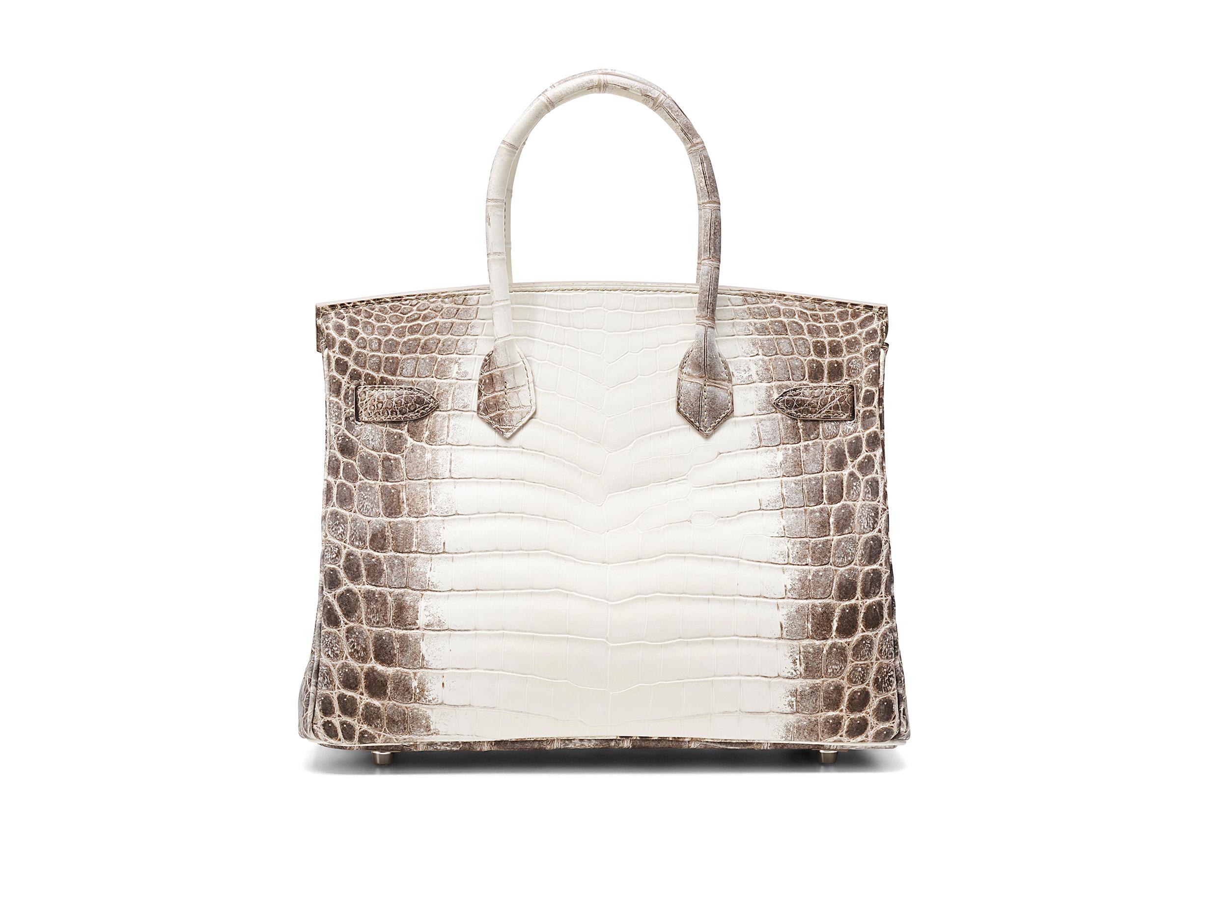 Hermès Birkin 30 Himalaya Krokodil Niloticus Palladium Hardware (Beige) im Angebot